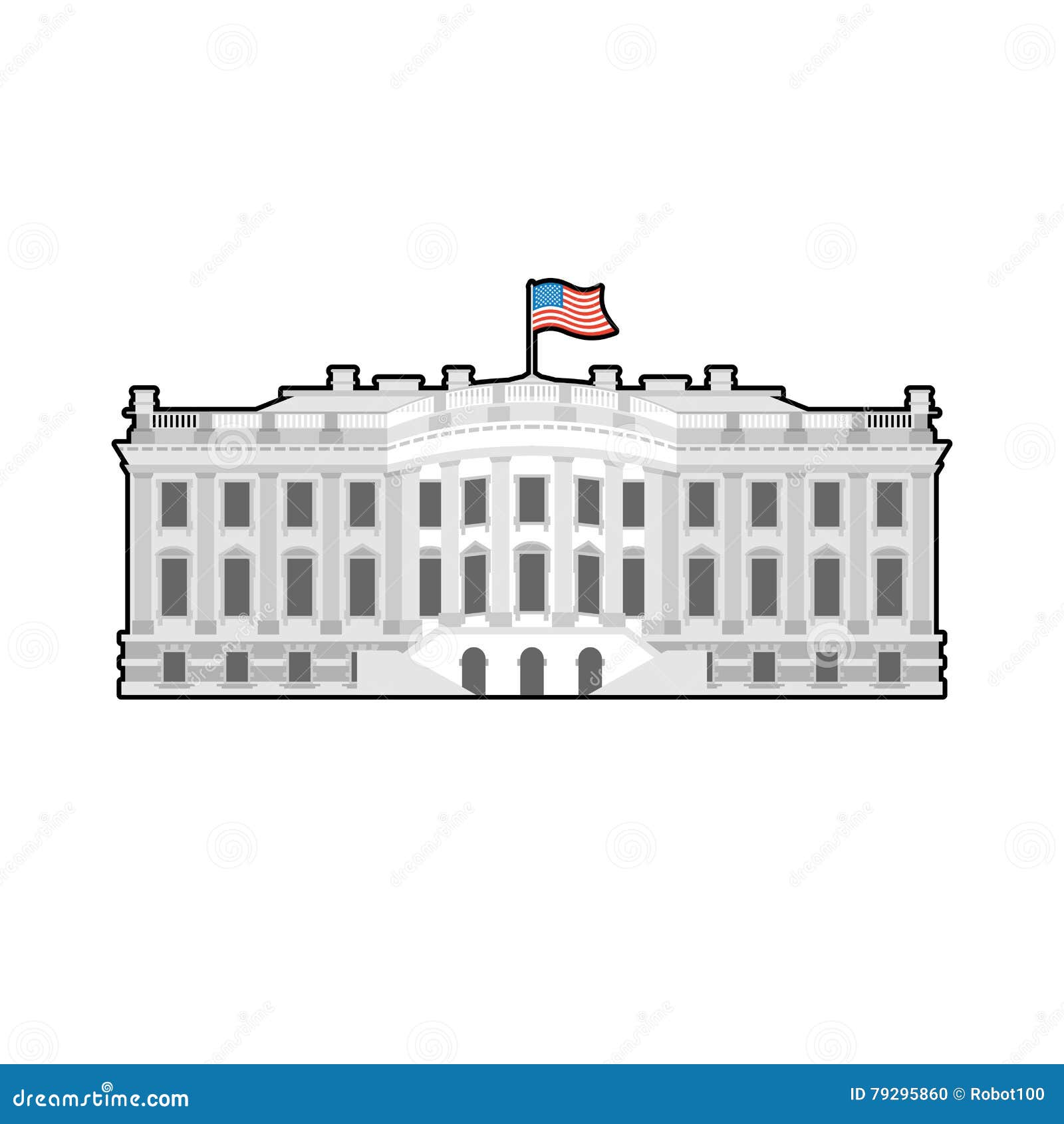 White House America. Residence of President USA Stock Vector ...