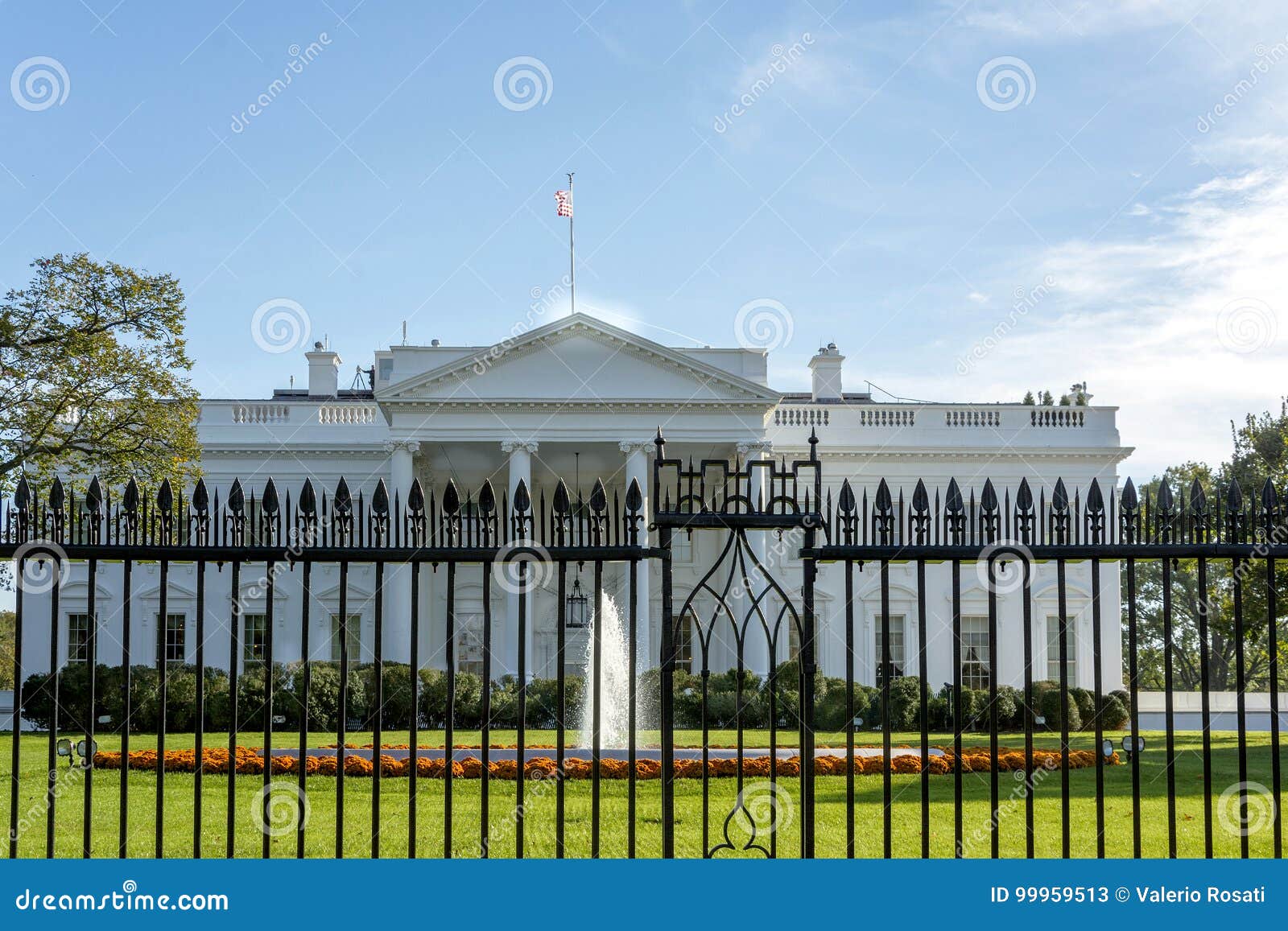 The White House Behind the Fence Stock Image Image of monument