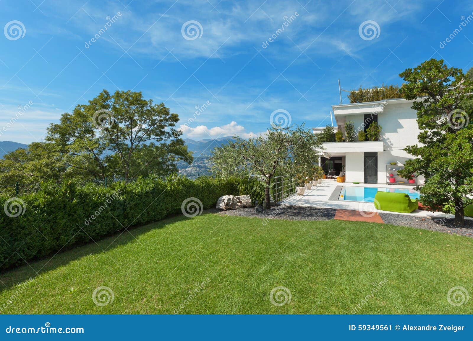 White House with Swimming Pool Stock Image Image of garden, leisure