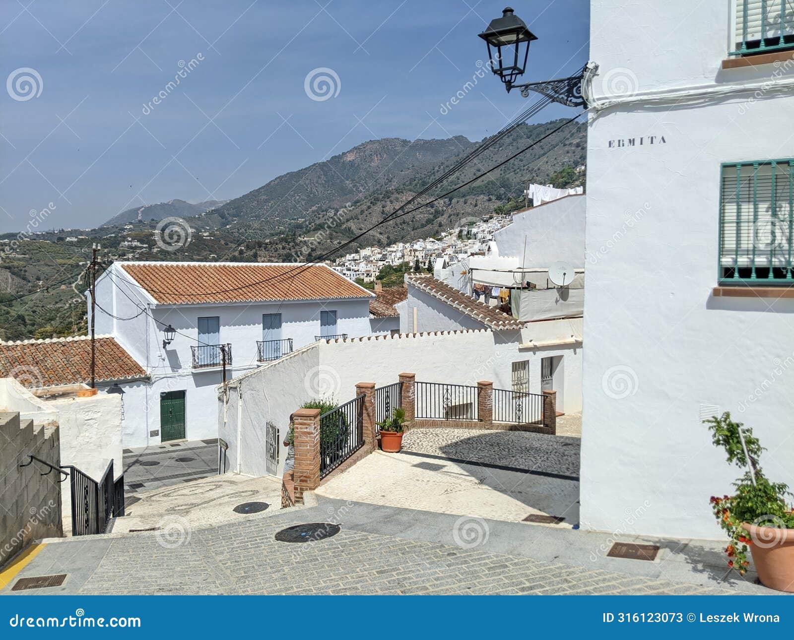white houses of small andalusian town frigiliana in southern spain