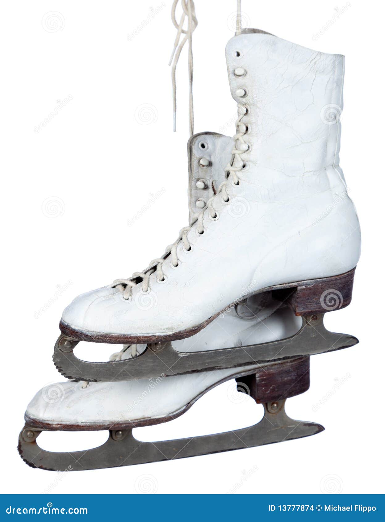 White Ice Skates on a White Background Stock Photo Image of space