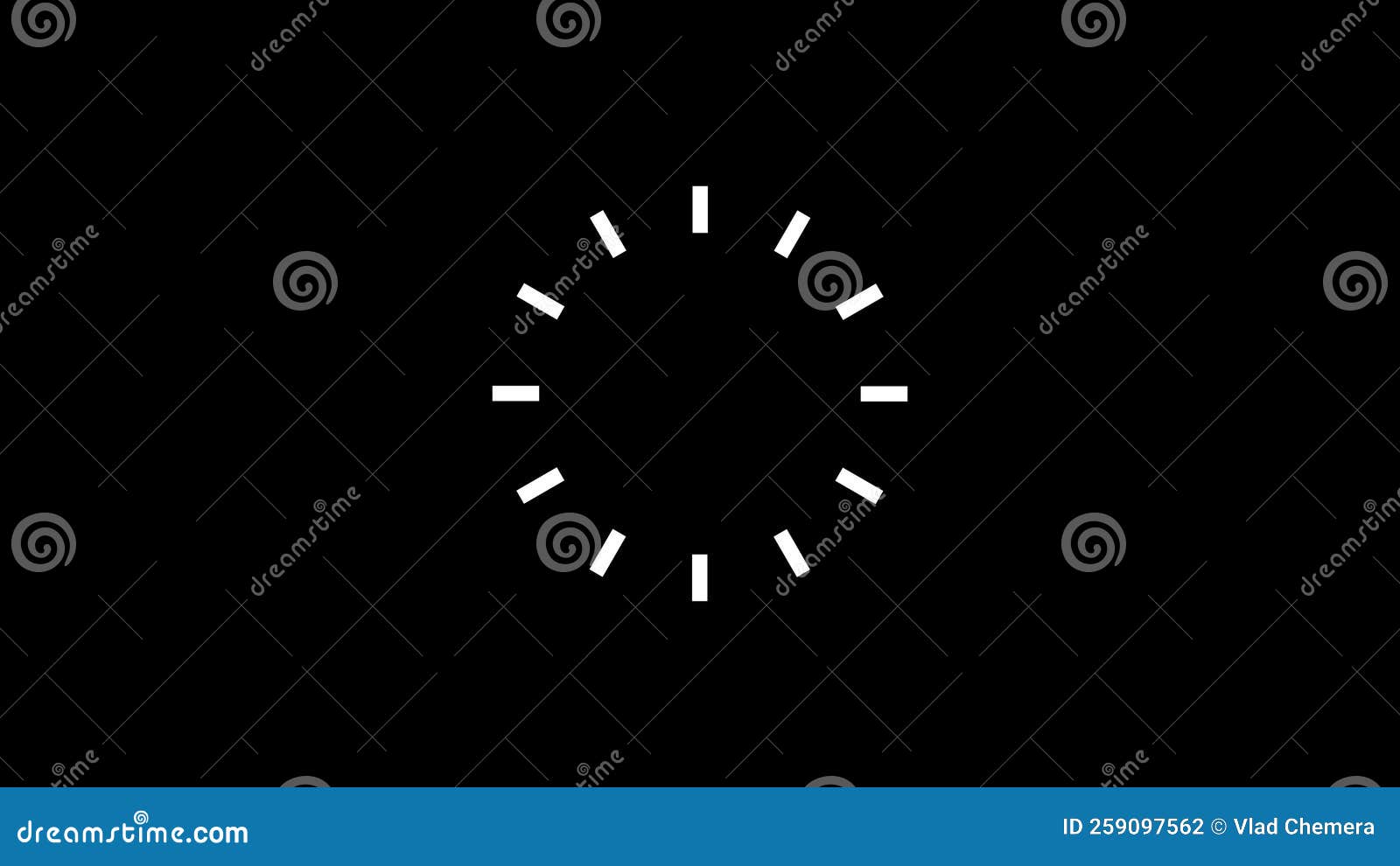 White Icon of Timer Appears on a Black Background. Stock Footage