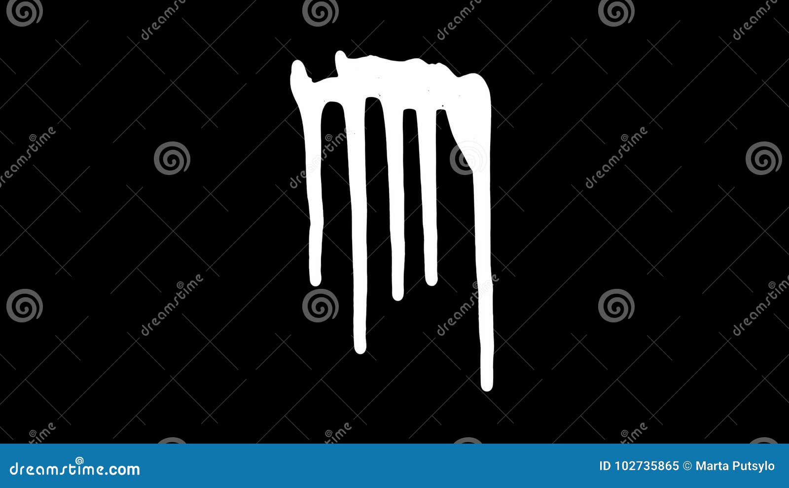 White Ink Dripping Over Black Screen Background Stock Image - Image of ...