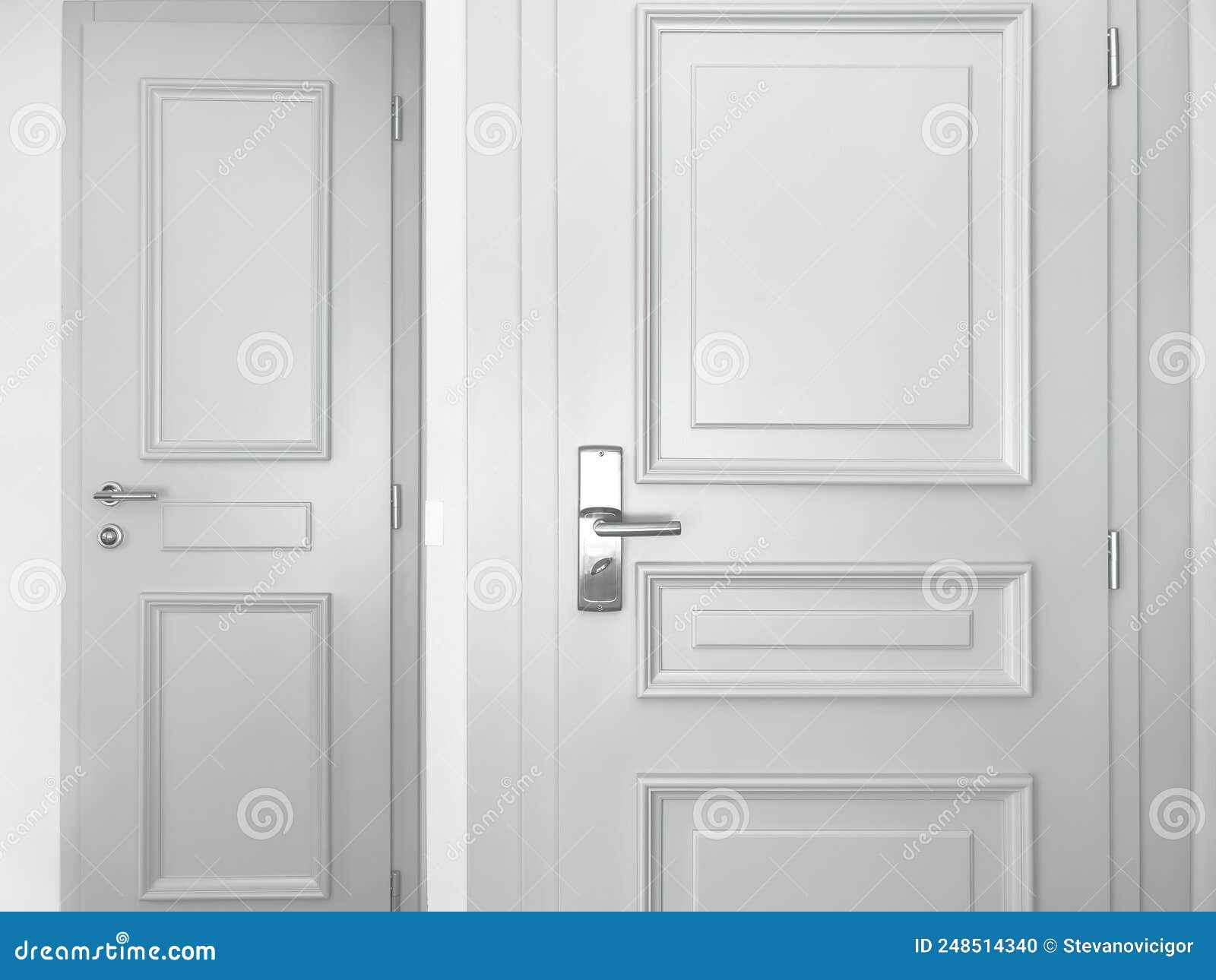 White interior door stock photo. Image of wood, modern 248514340