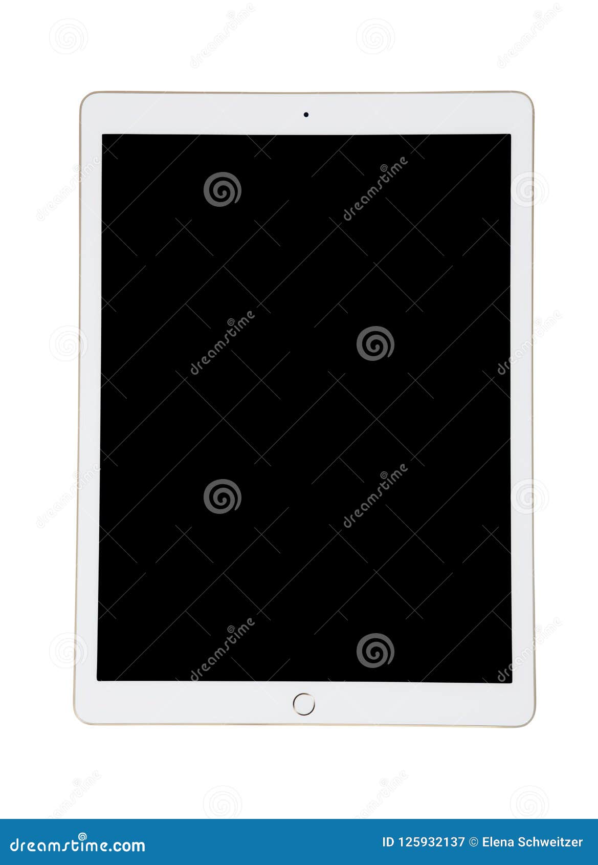 white ipad tablet with black screen