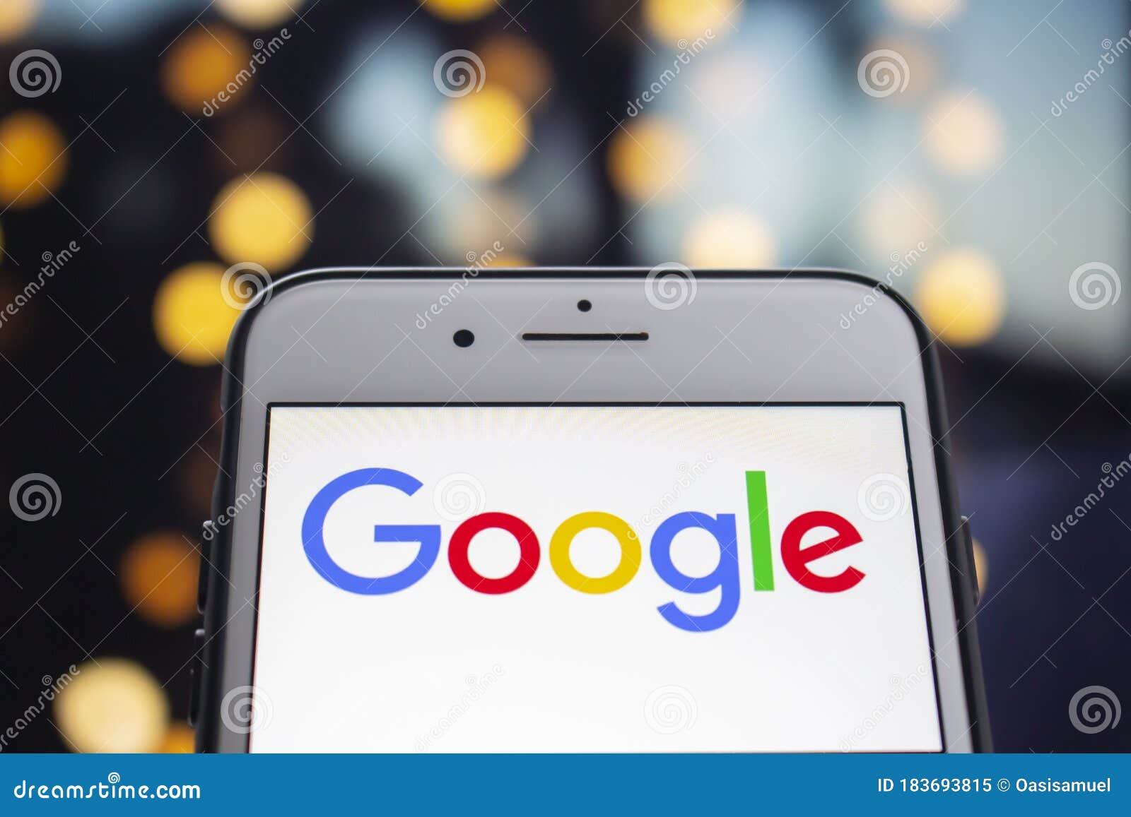 A White IPhone Plus with the Google Logo on the Screen Editorial Image ...