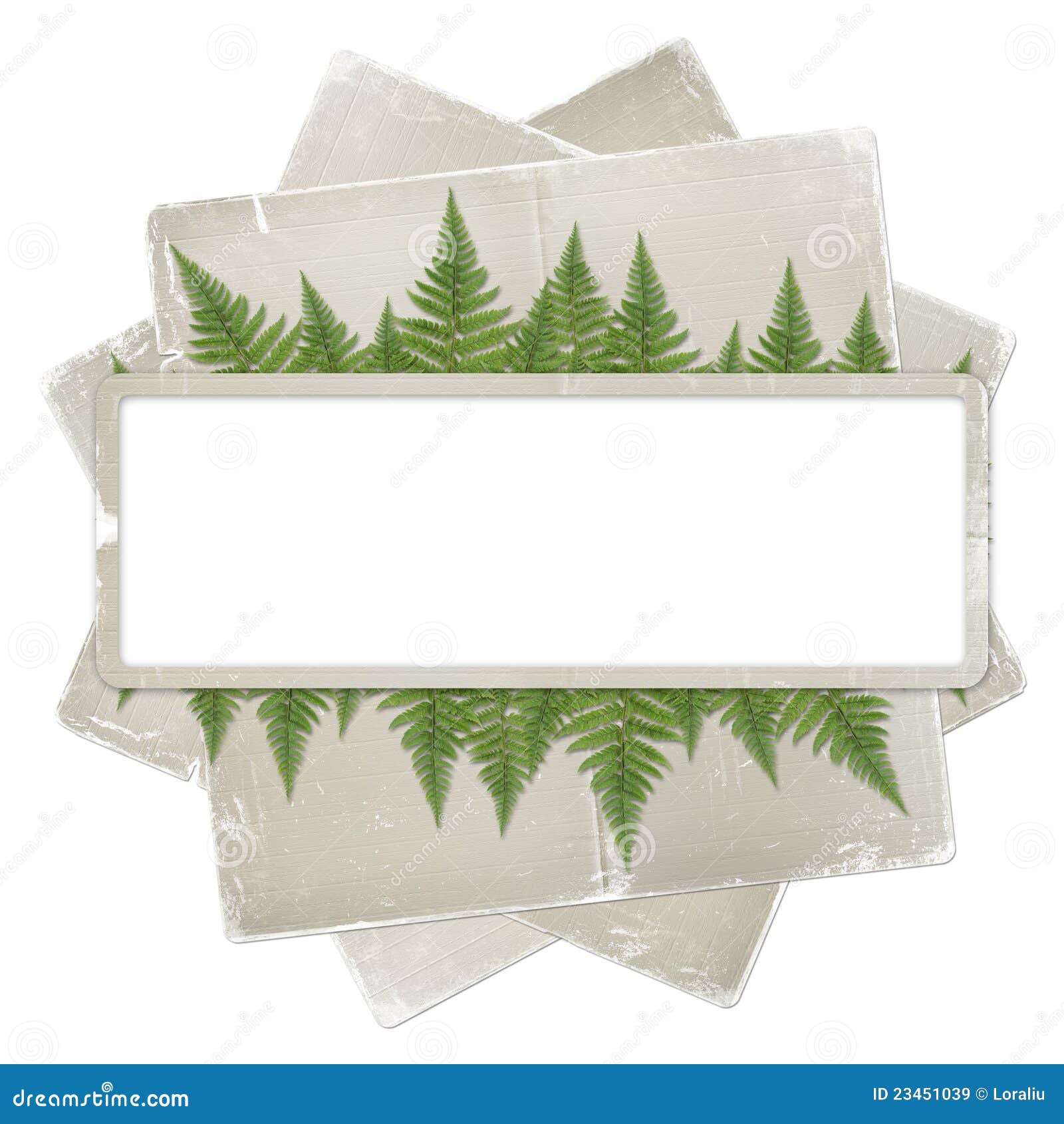 White Isolated Background with Paper Frame Stock Illustration