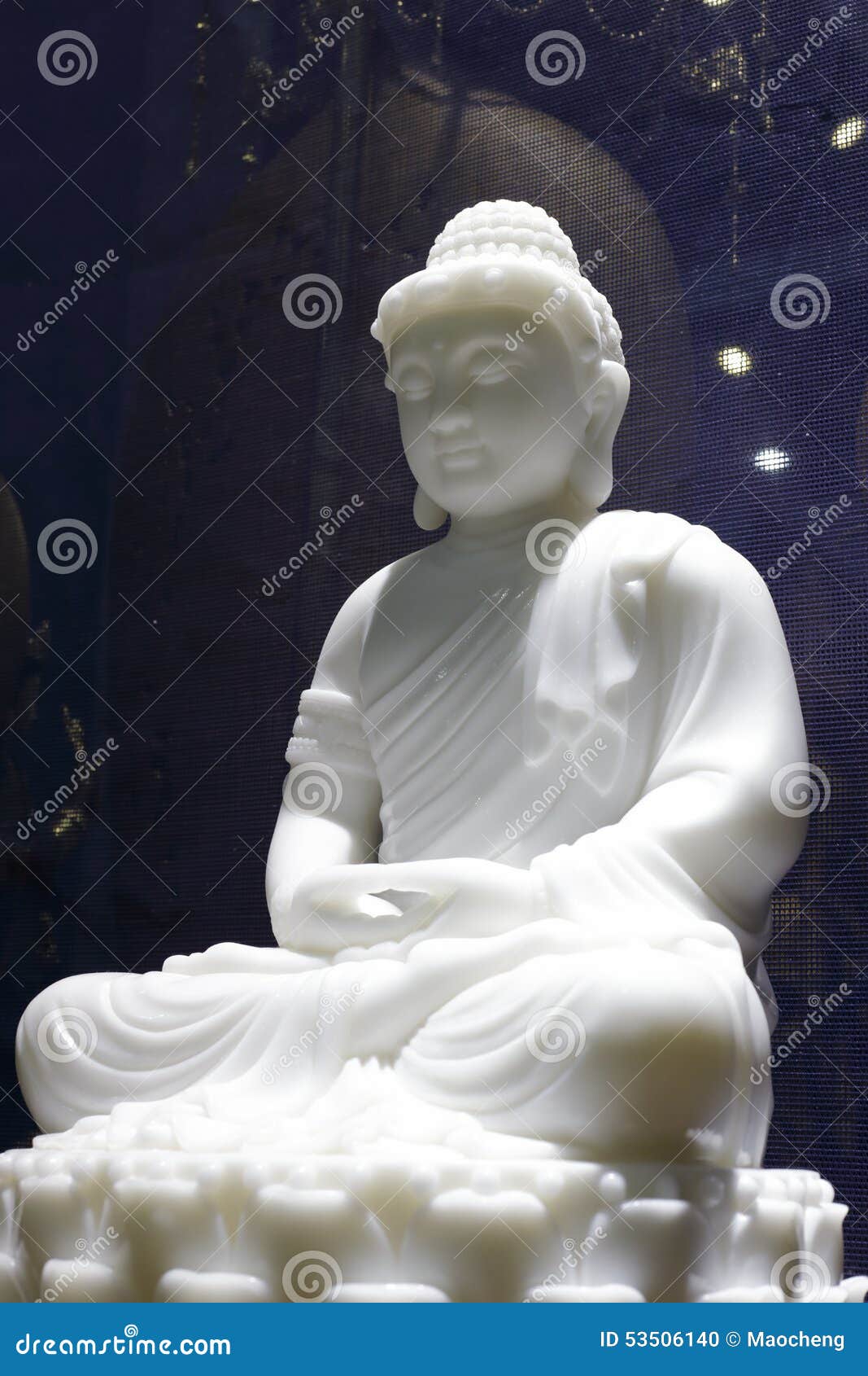 White jade buddha statue stock photo. Image of indoor 53506140