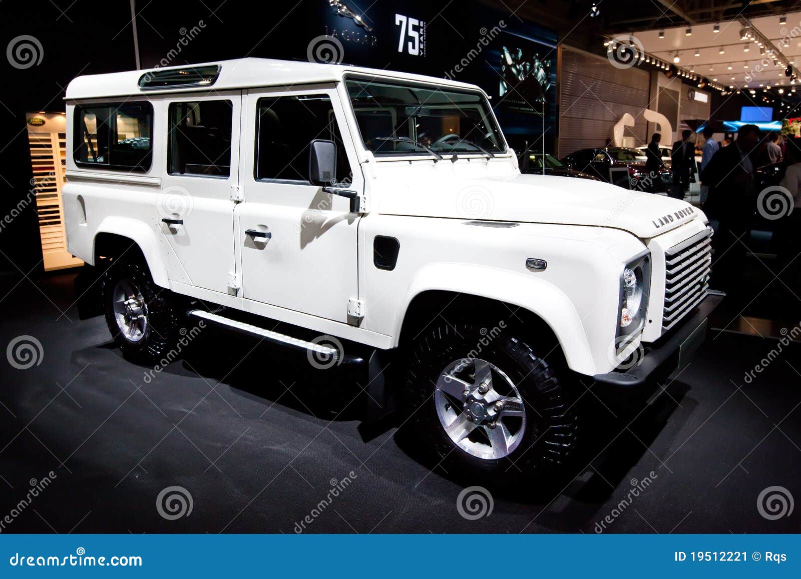White jeep car Land Rover editorial photo. Image of headlight 19512221