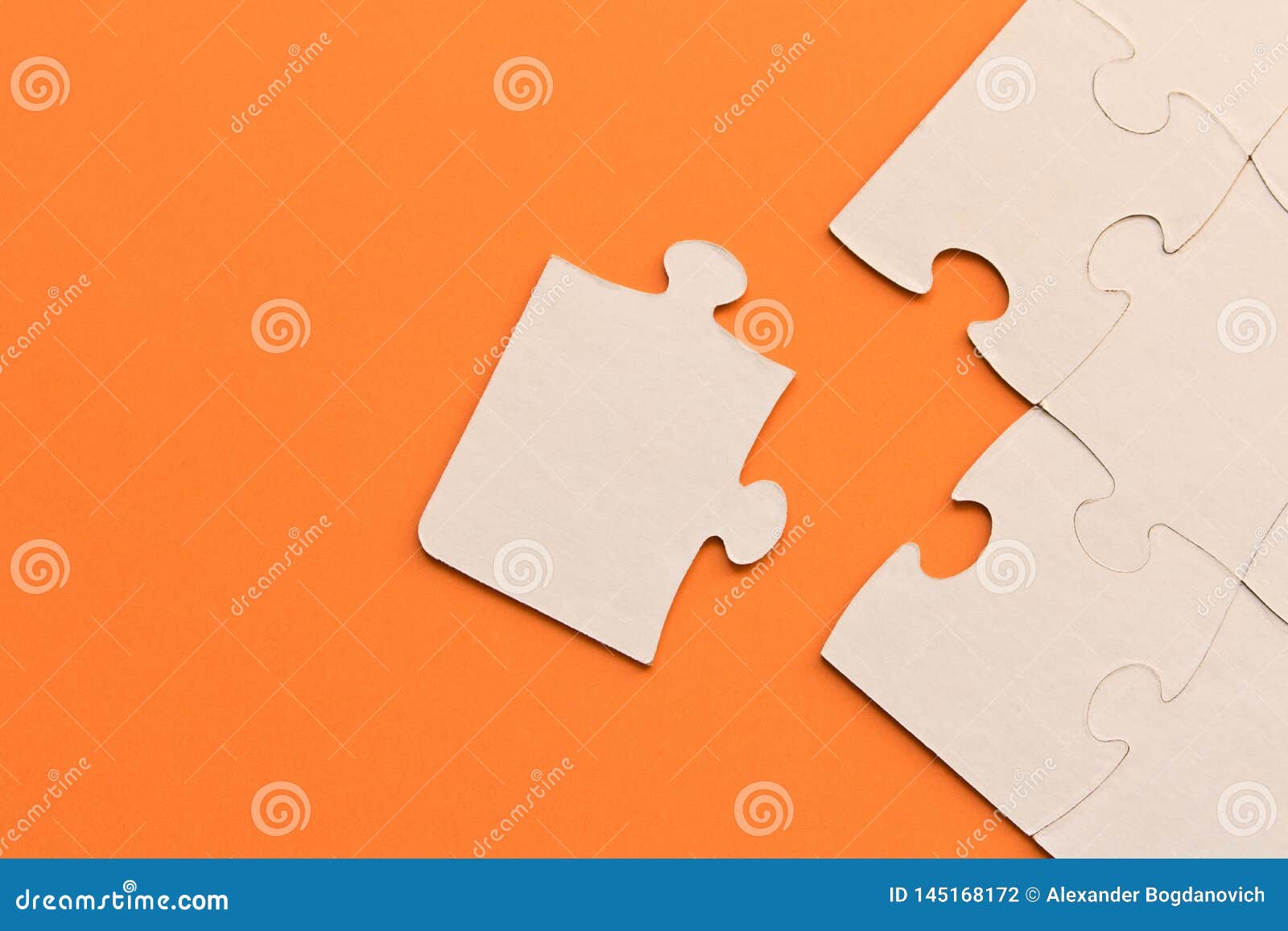 White Part Of An Orange Crossword Clue White Jigsaw Puzzles On Orange Background. The Concept Of Development