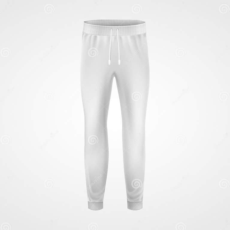 White Jogging Pants, Joggers Sportswear Mockup Stock Vector ...