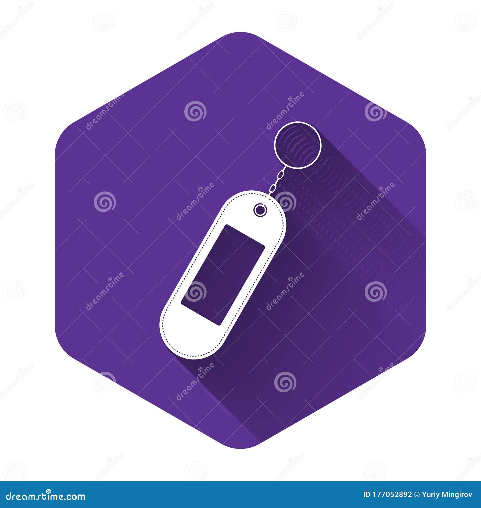 Download White Key Chain Icon Isolated With Long Shadow. Blank ...