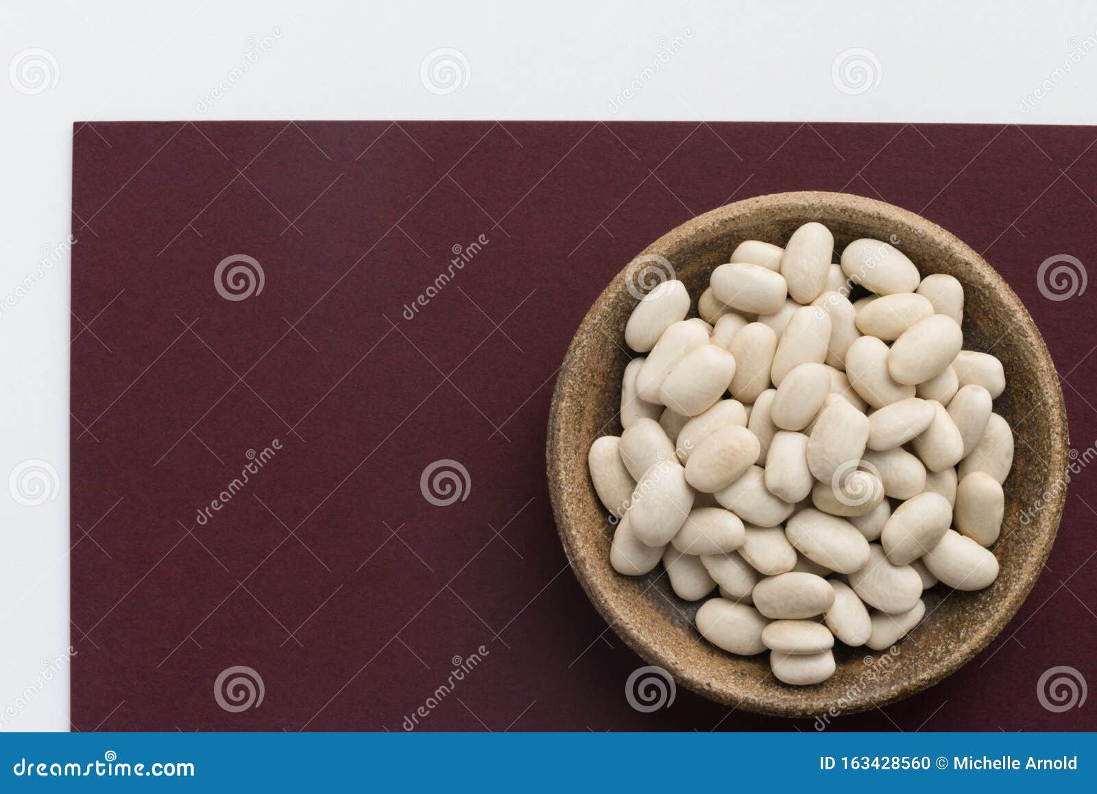 Uncooked White Kidney Beans in a Bowl Stock Photo Image of space