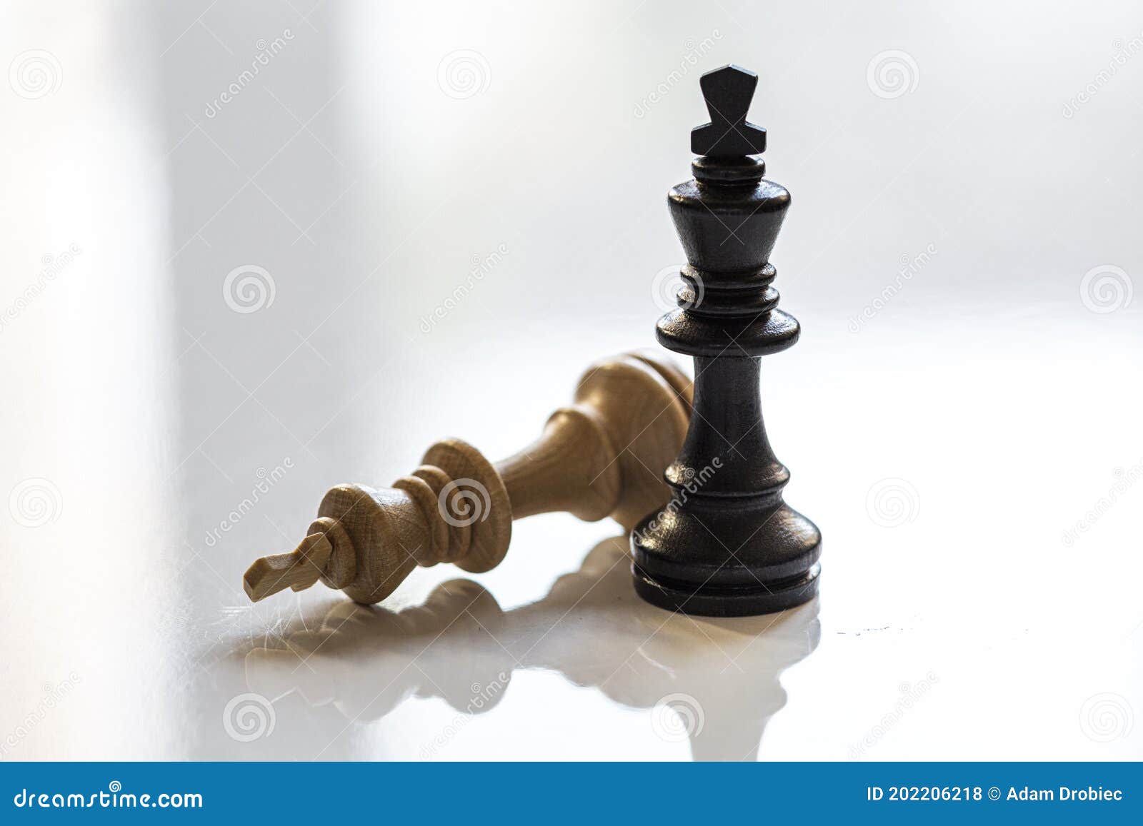 White King Chess Piece Down Black King Standing Stock Photo Image Of Challenge Concept 202206218