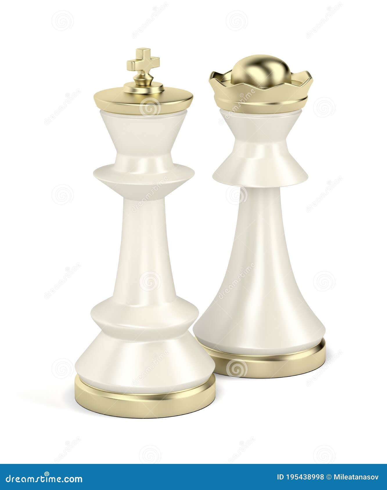 Wallpaper chess king and queen figures with crowns isolated on