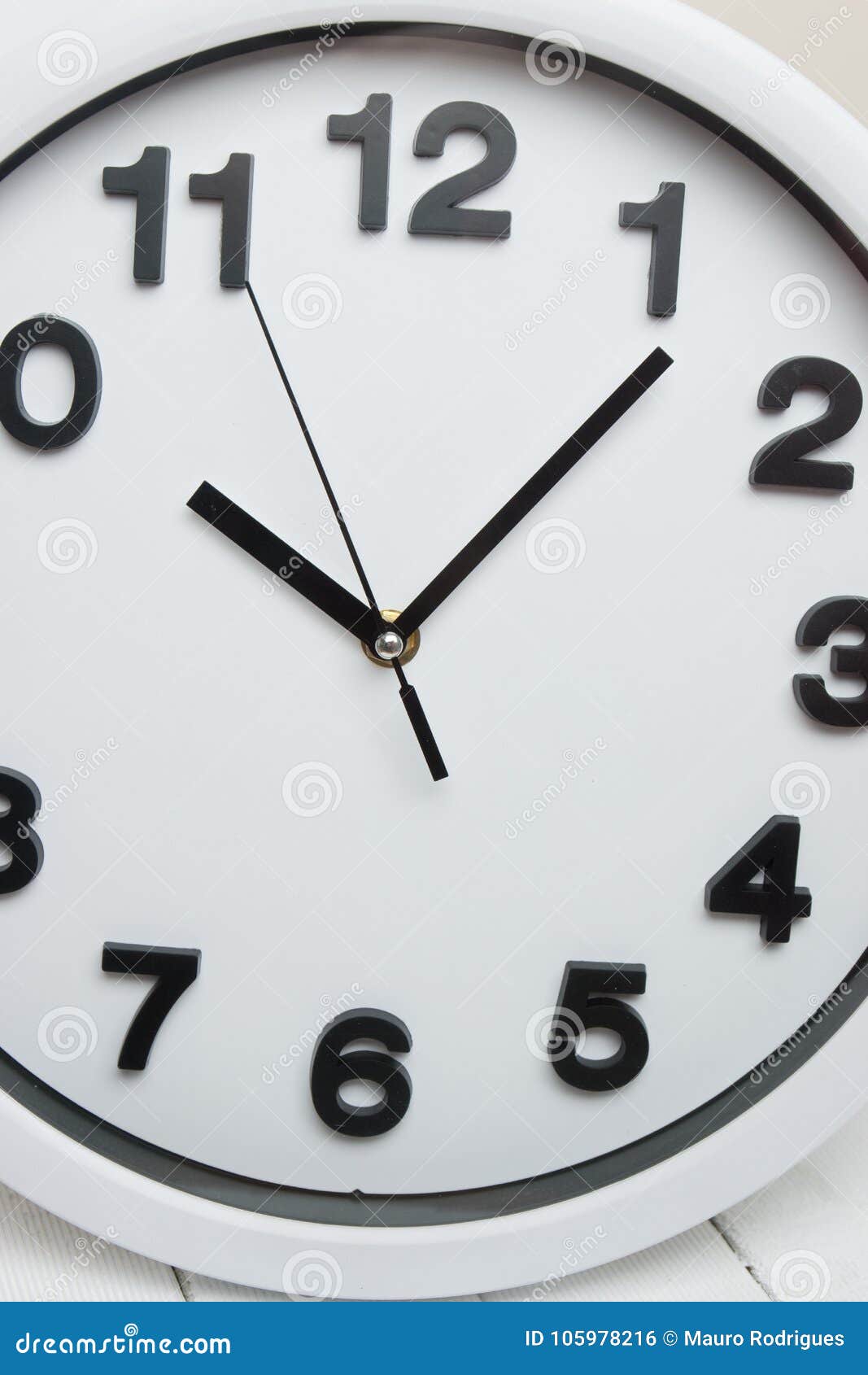White Kitchen Clock with Black Numbers Stock Photo Image of circular, timer 105978216