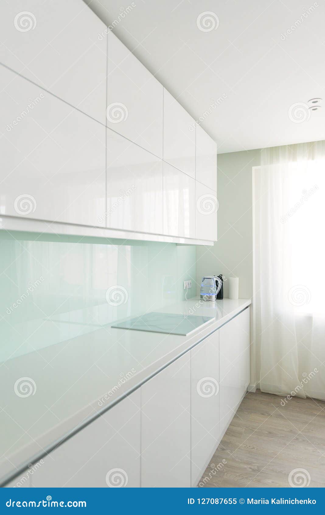 White Kitchen In Minimalist Style Interior Design Theme
