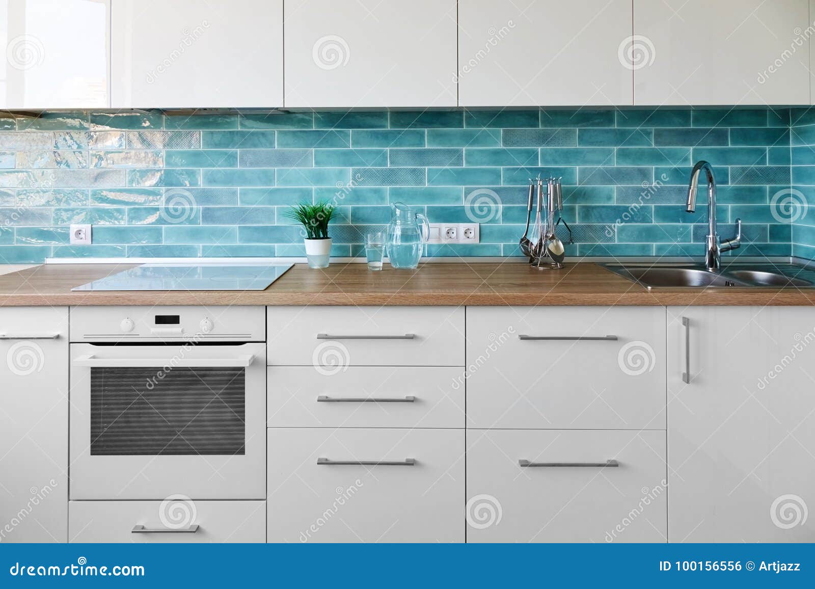 New Modern Kitchen Interior Stock Photo Image Of Food