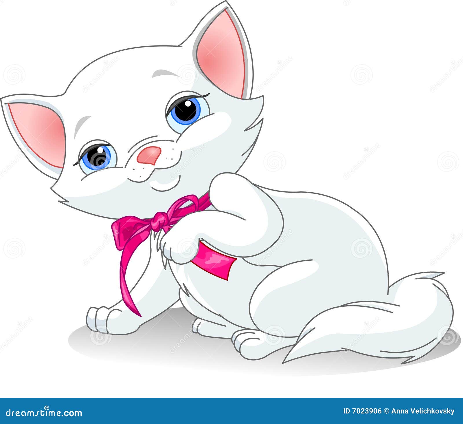 White kitten stock vector. Illustration of blue, persian - 7023906
