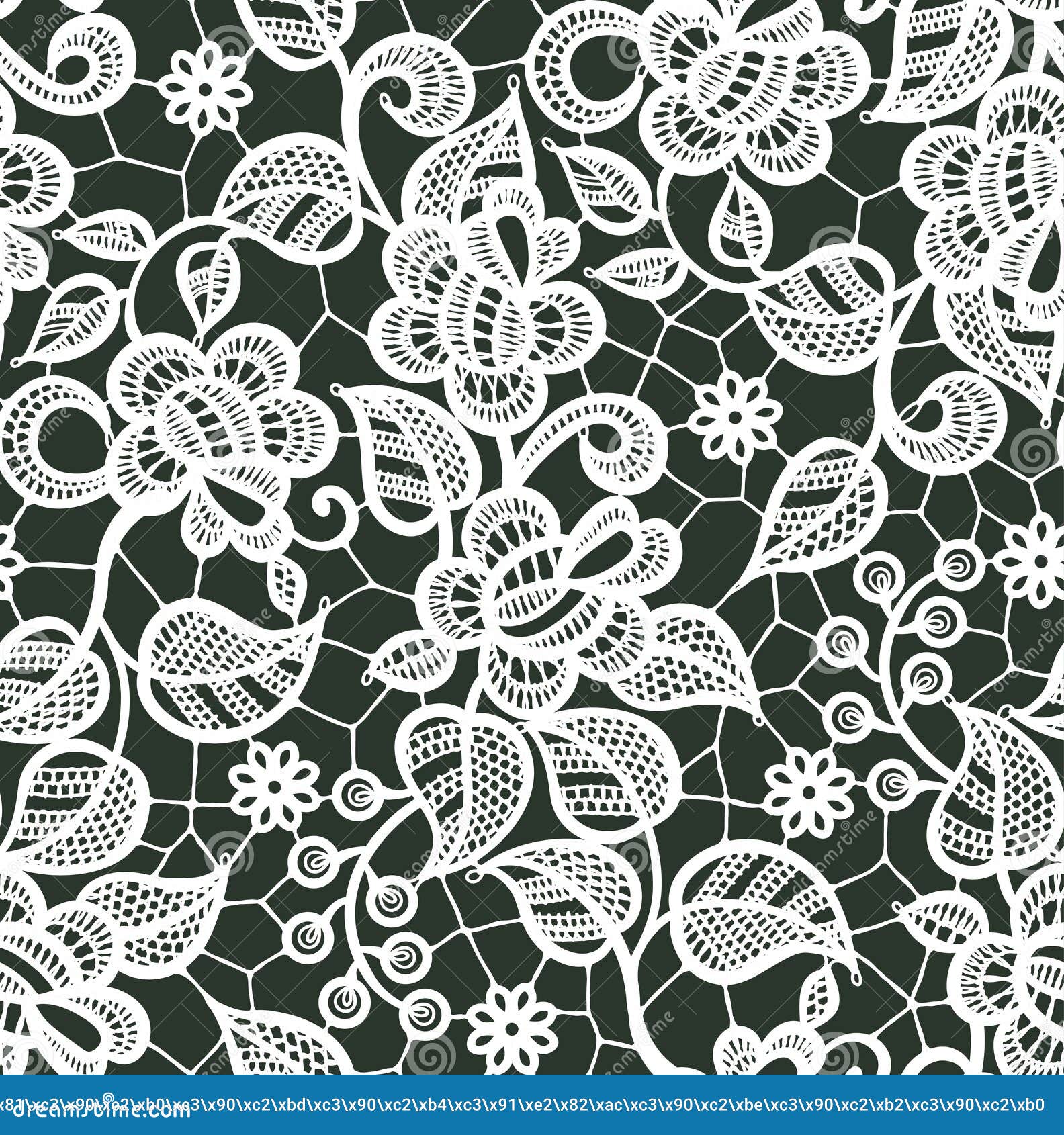 Download White Lace Vector Seamless Pattern. Floral Pattern. Stock Vector - Illustration of lace, pattern ...