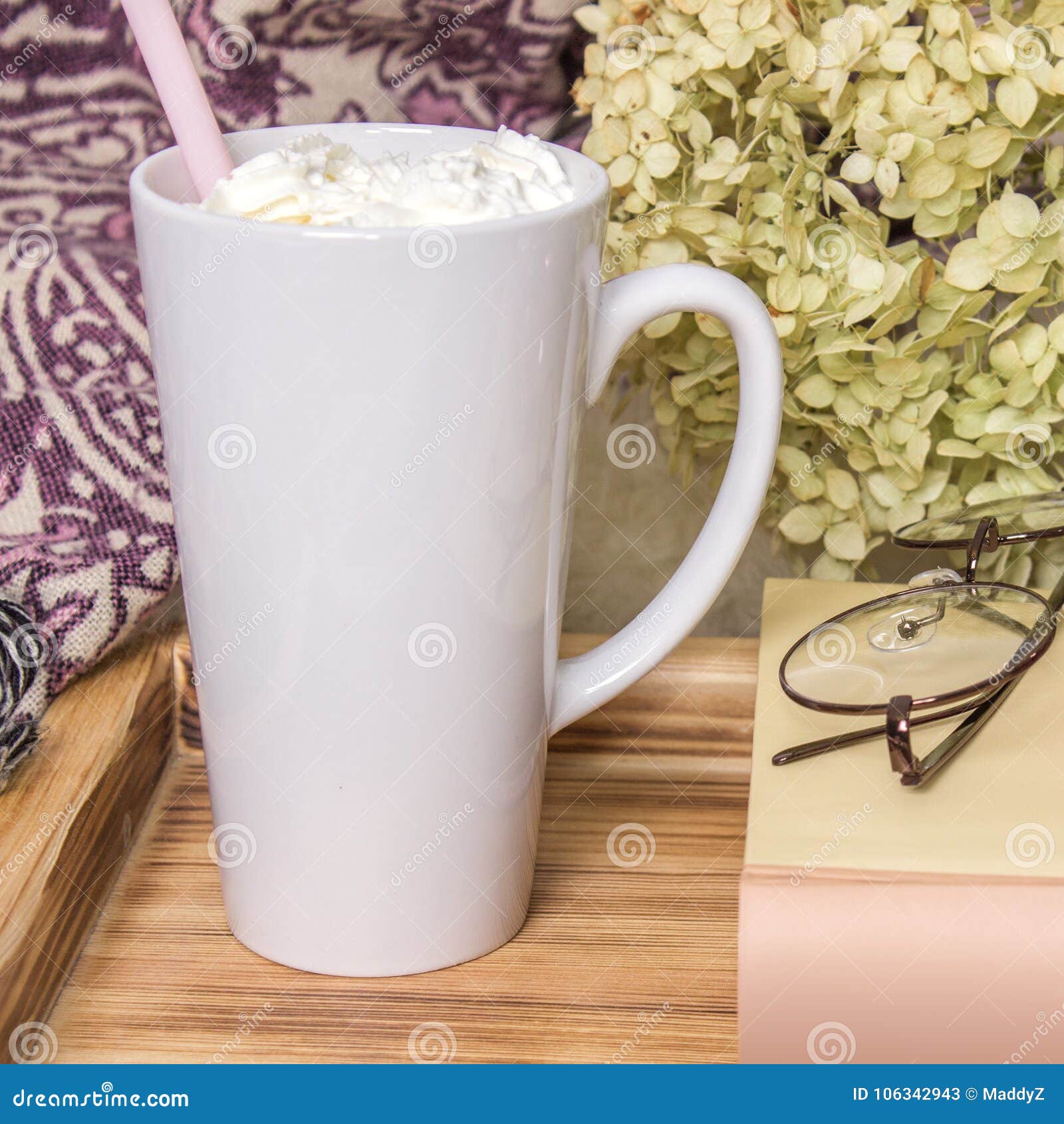 Download White Latte Mug Mockup For Branding And Gift Design Stock Image - Image of holding, hand: 106342943