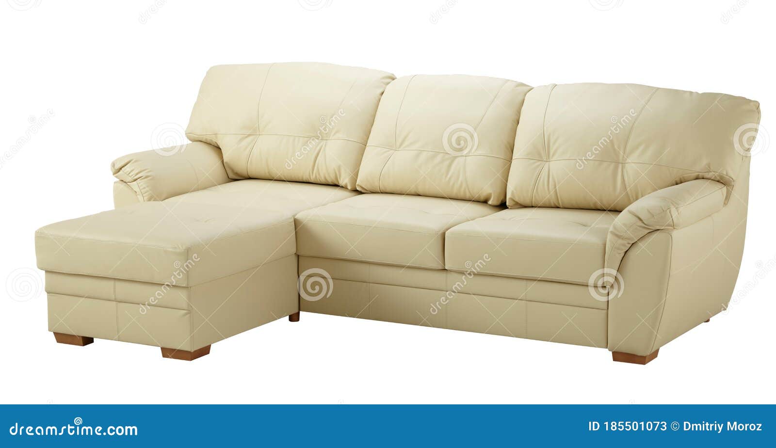 White Leather Corner Sofa Isolated Stock Image Image of corner