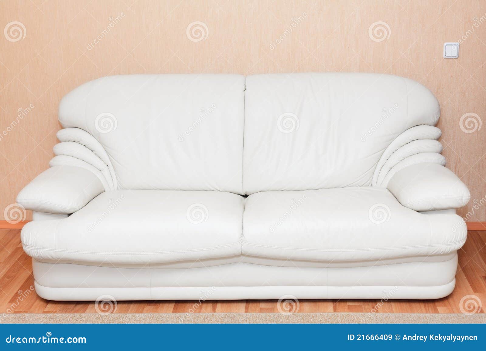White Leather Couch in Room Interior Stock Image Image of armchair