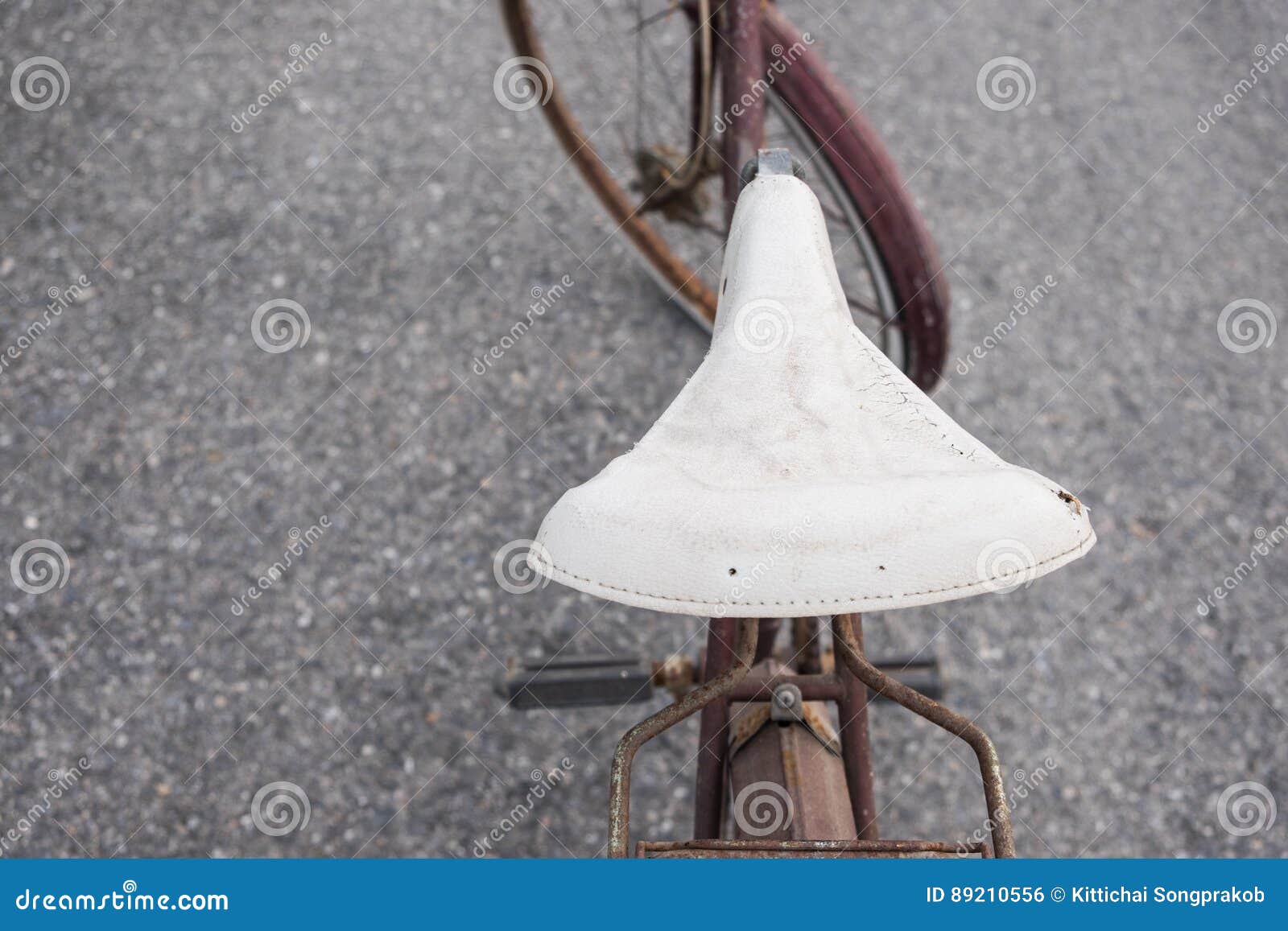 White Leather Seat Old Bicycles. Stock Photo Image of bike, absorber