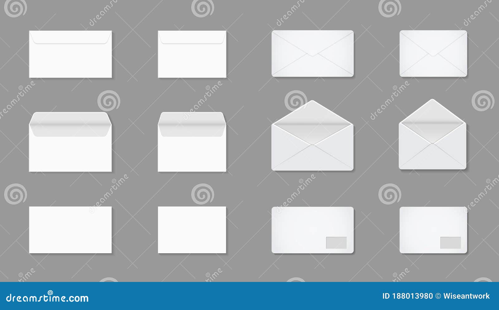 white letter in envelop. blank mockup of a4, a5, c5 for post. open and closed paper card for mail. envelopes in front with
