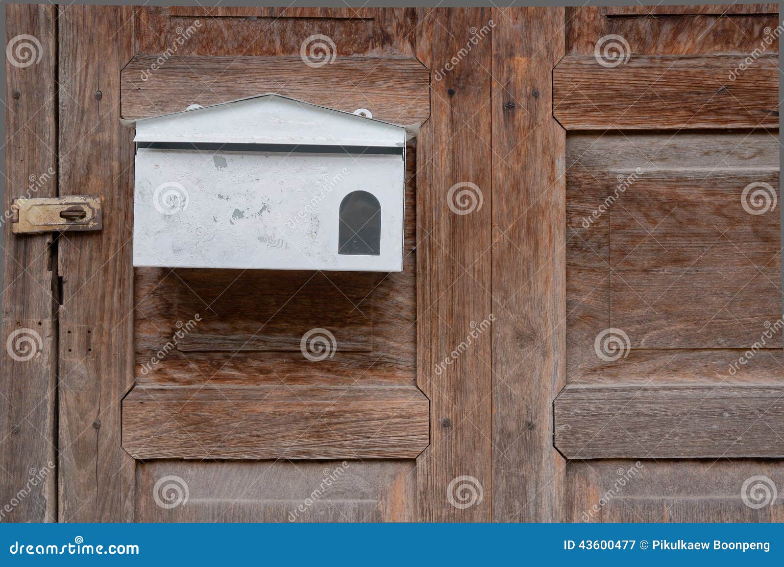White Letterbox on Old Wood Stock Image Image of boards, panel 43600477