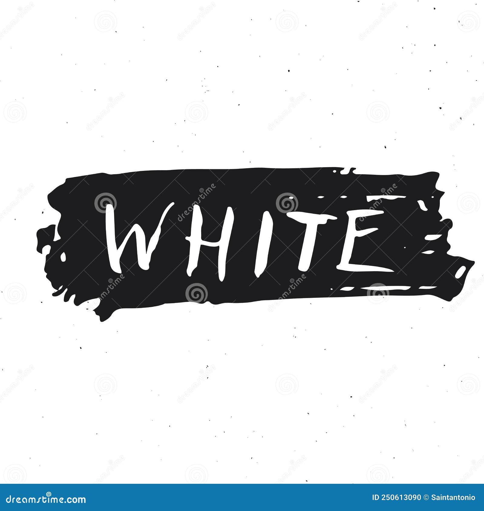 White Lettering Word, Textured Calligraphic Sign. Vector Illustration Stock Vector