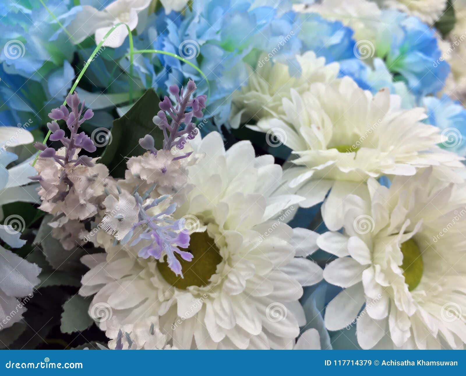 White and Light Blue Color of Flower Bouquet, All of it Made from ...