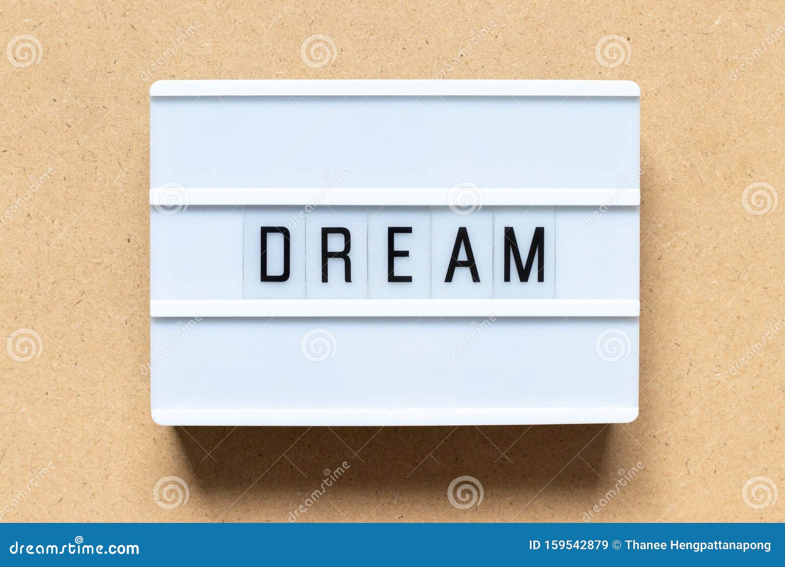 White Light Box with Word Dream on Wood Background Stock Image Image of freedom, journey