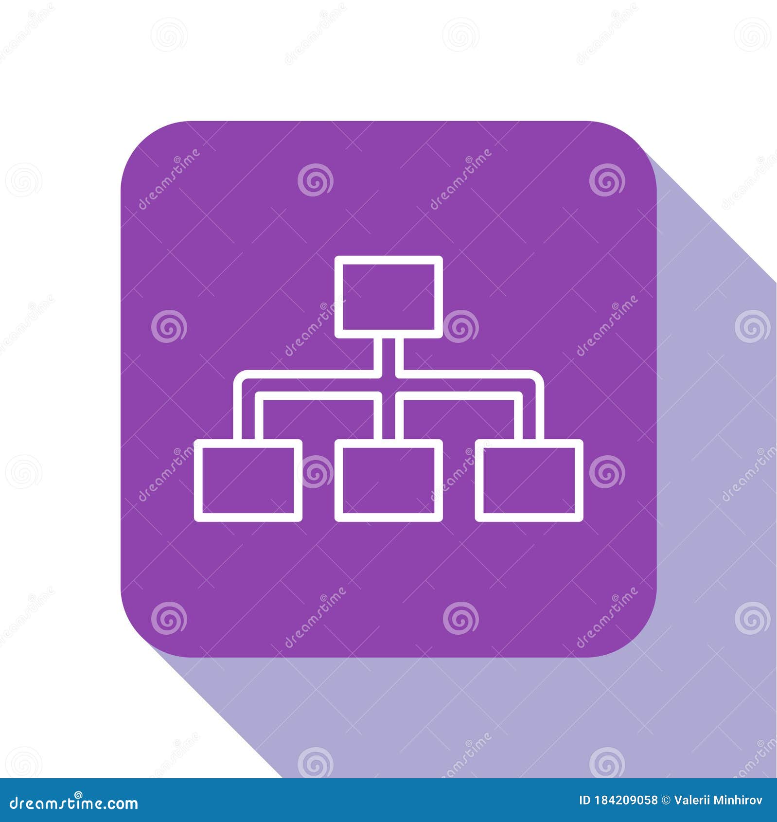 White Line Business Hierarchy Organogram Chart Infographics Icon