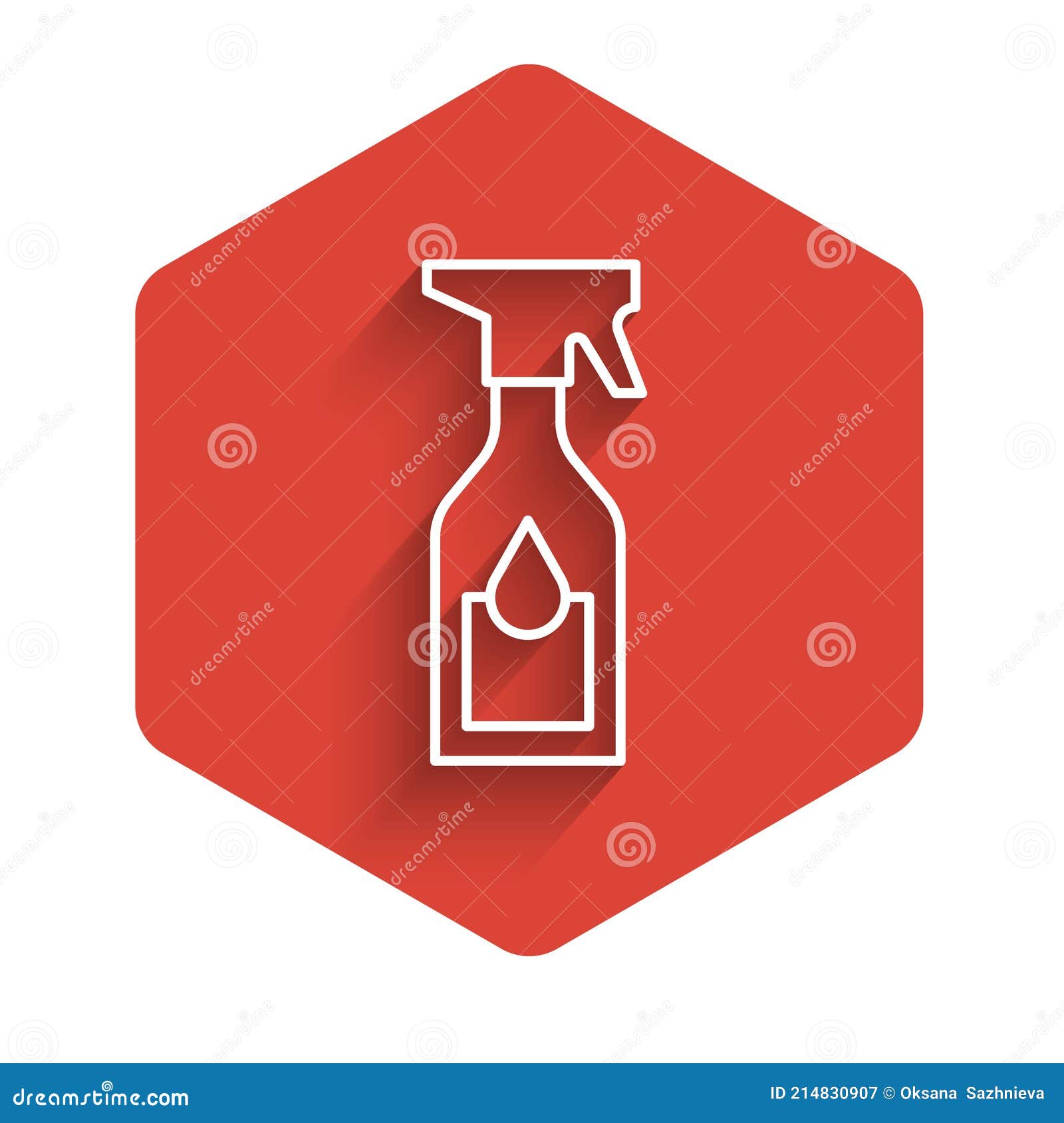 White Line Cleaning Spray Bottle with Detergent Liquid Icon Isolated