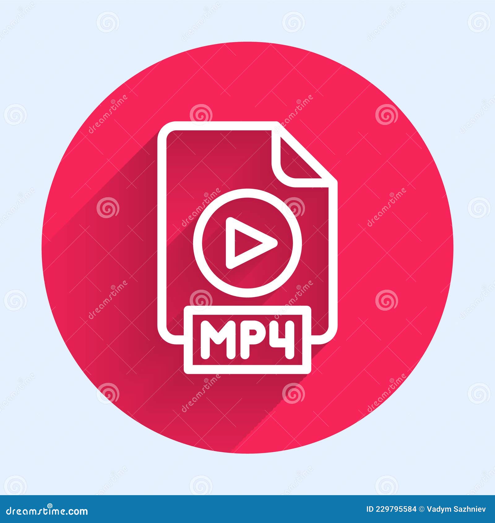 White Line MP4 File Document. Download Mp4 Button Icon Isolated with