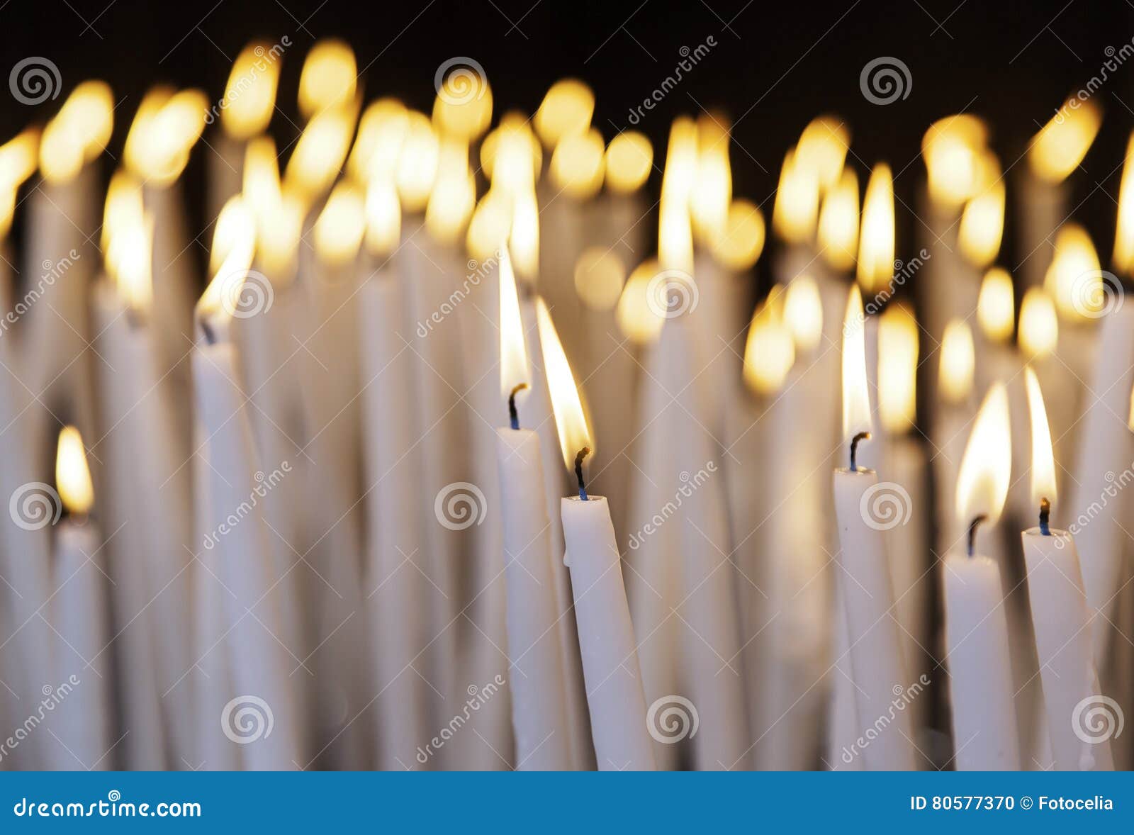 White lit candles stock photo. Image of abstract, church 80577370