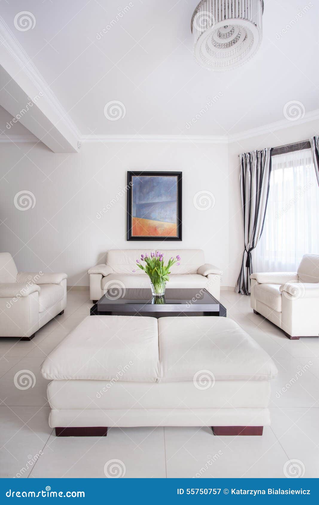White living room design stock image. Image of relax 55750757