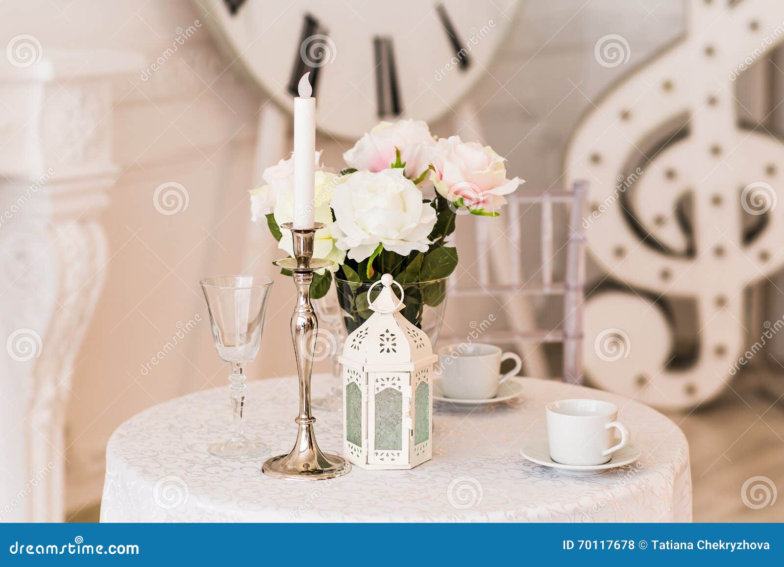 White Living Room Interior Design with Artificial Flower Vase Stock