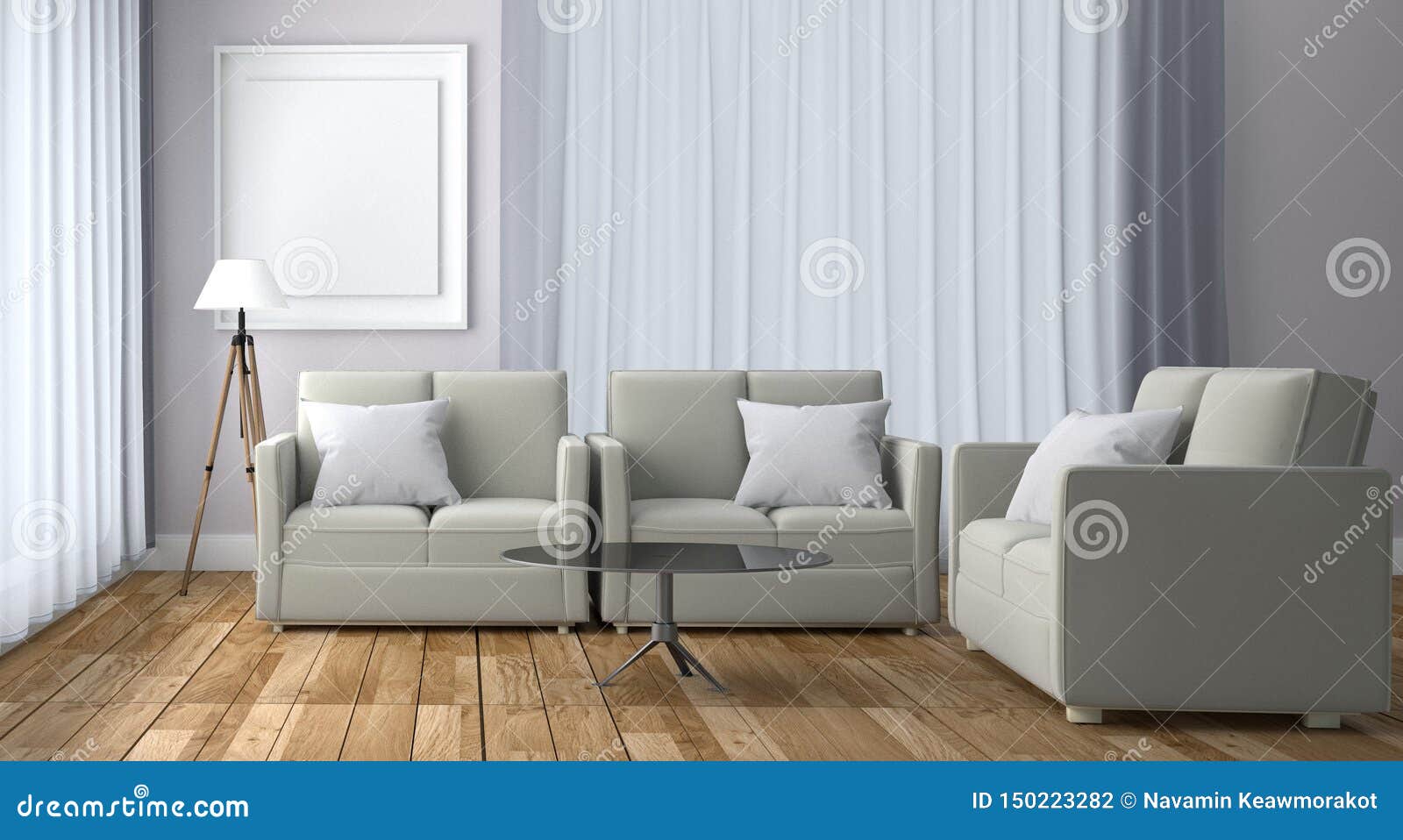 White Living Room Interior Scandinavian Interior With Sofa