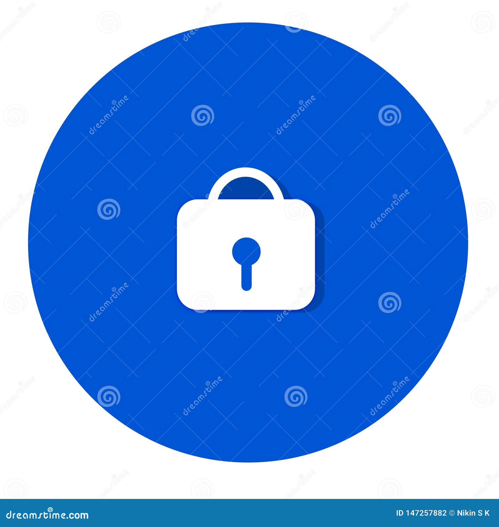 white lock security icon blue round background stock photo illustration of apps colour 147257882 https www dreamstime com white lock icon security blue round background image147257882