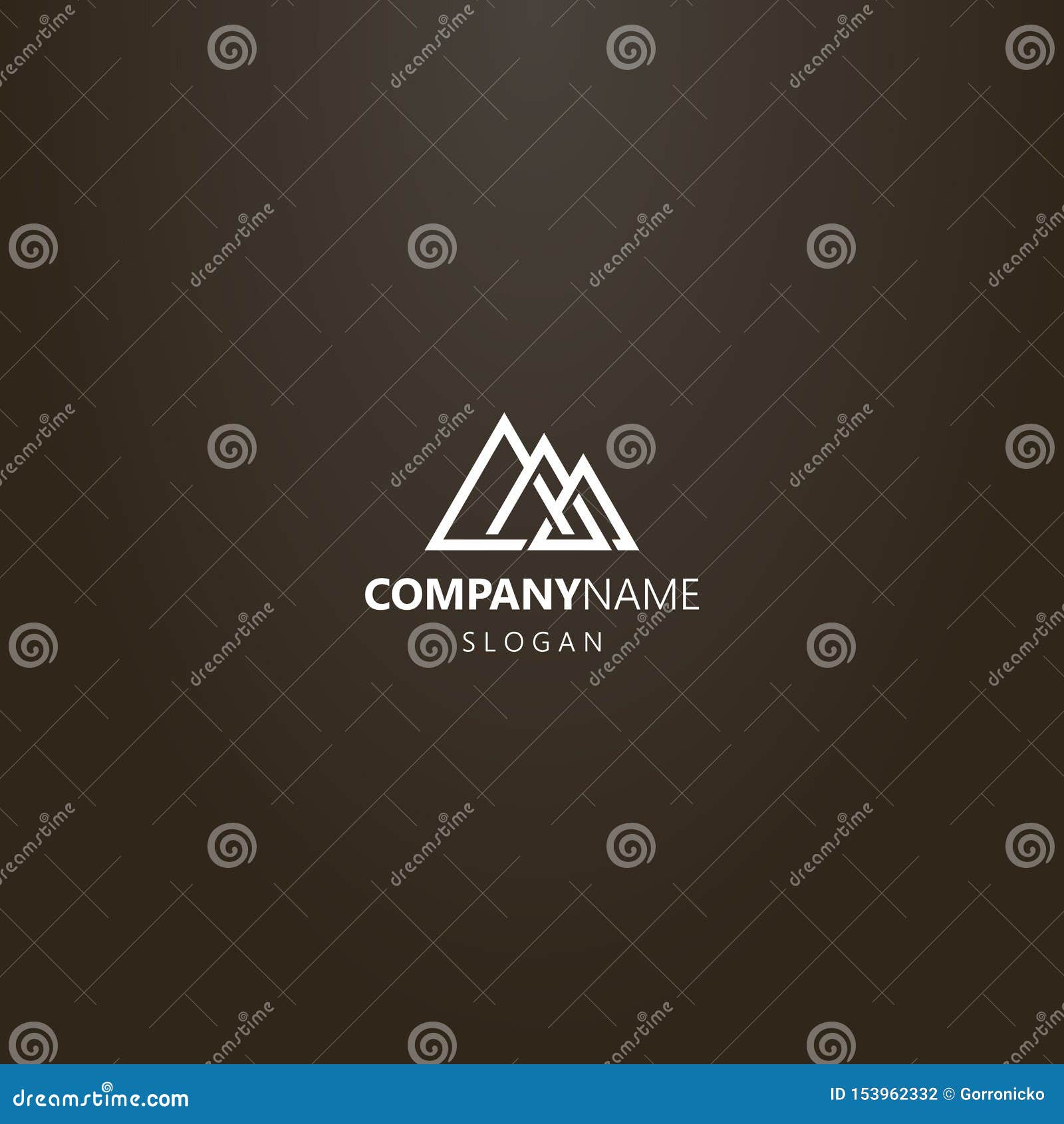 Simple Vector Line Art Logo of Three Interlaced Triangles Stock Illustration Illustration of