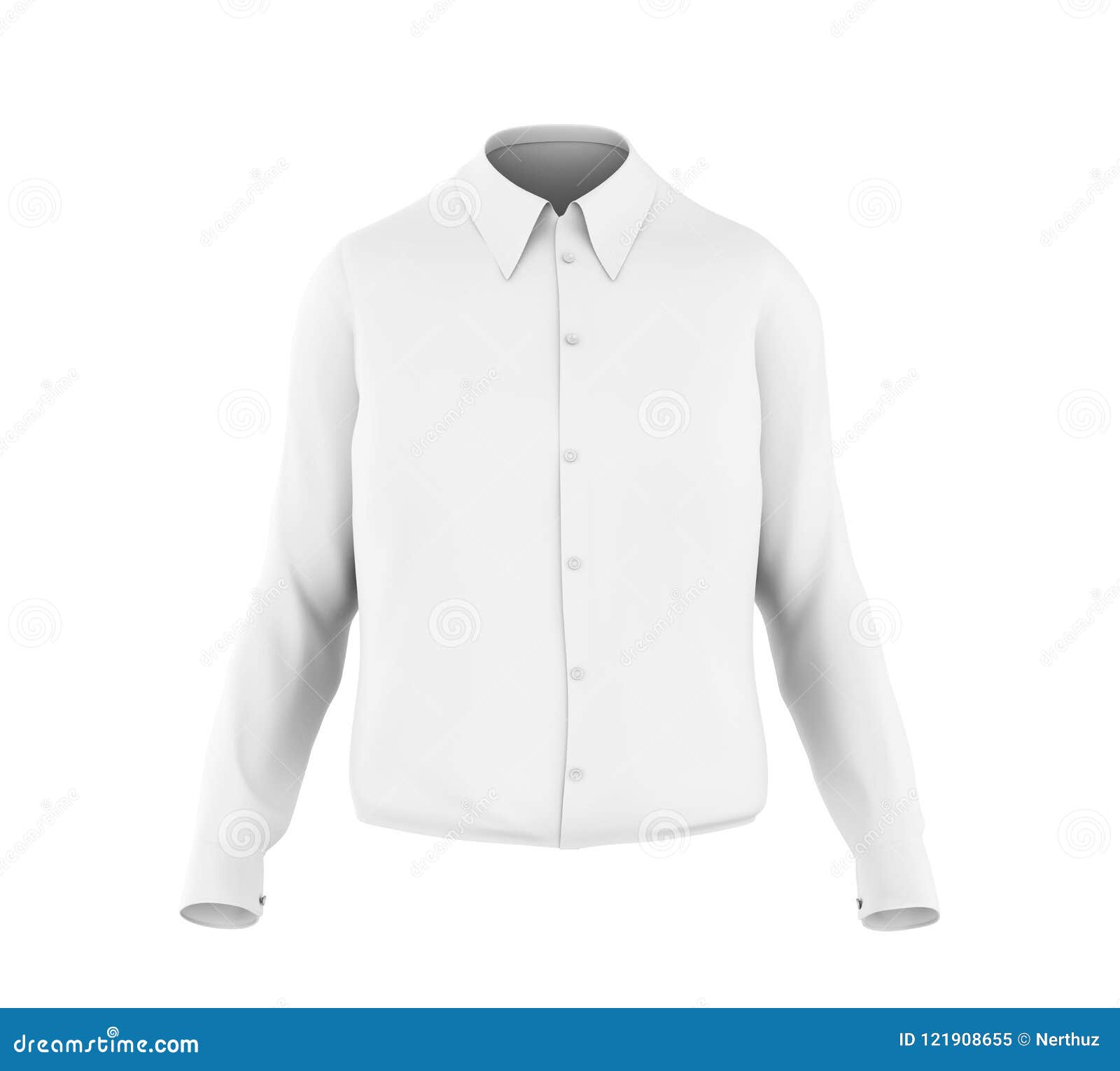 White Long Sleeve Shirt Isolated Stock Illustration - Illustration of ...