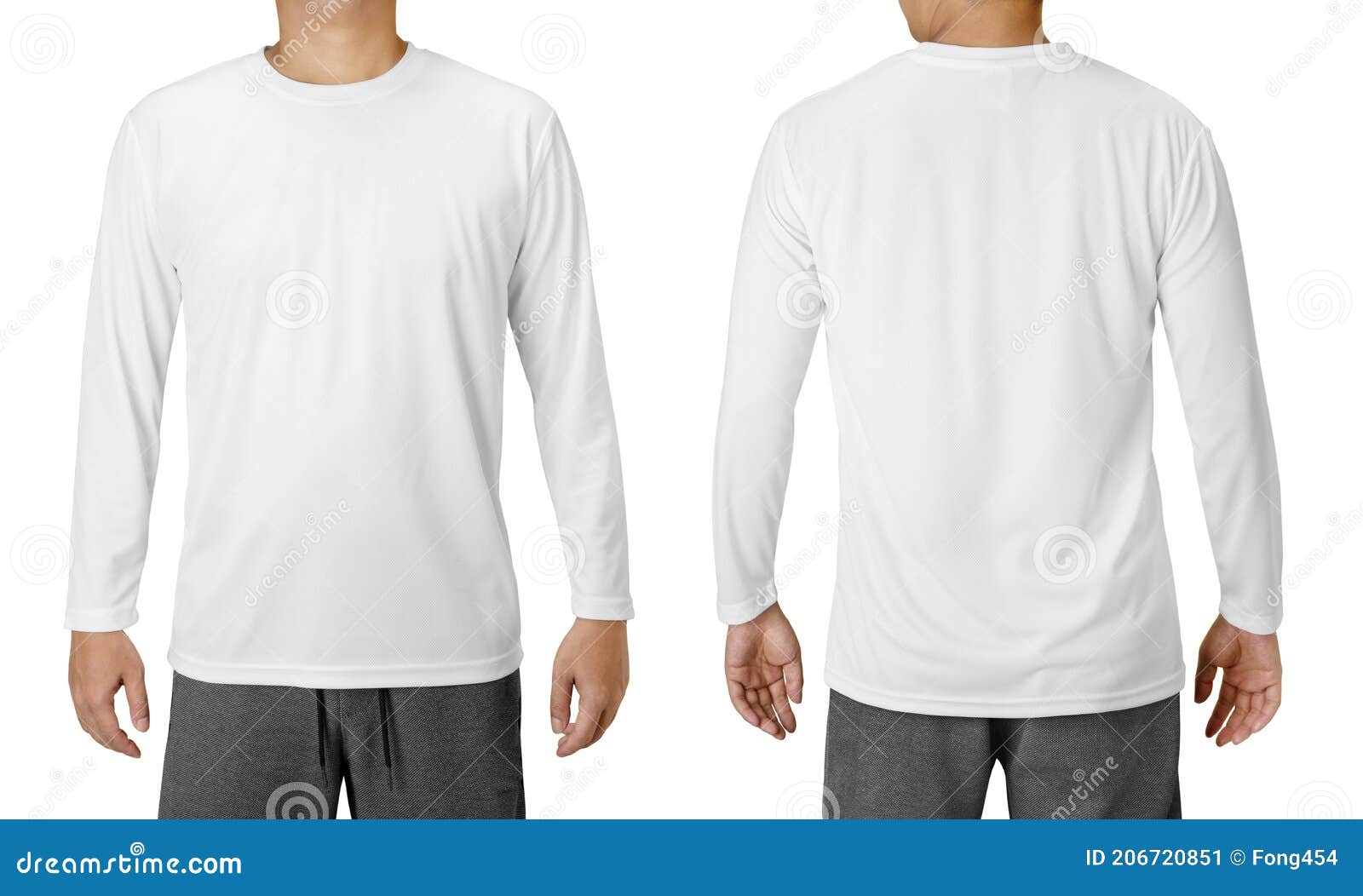 White Long Sleeved Shirt Design Template Isolated on White Stock Image ...