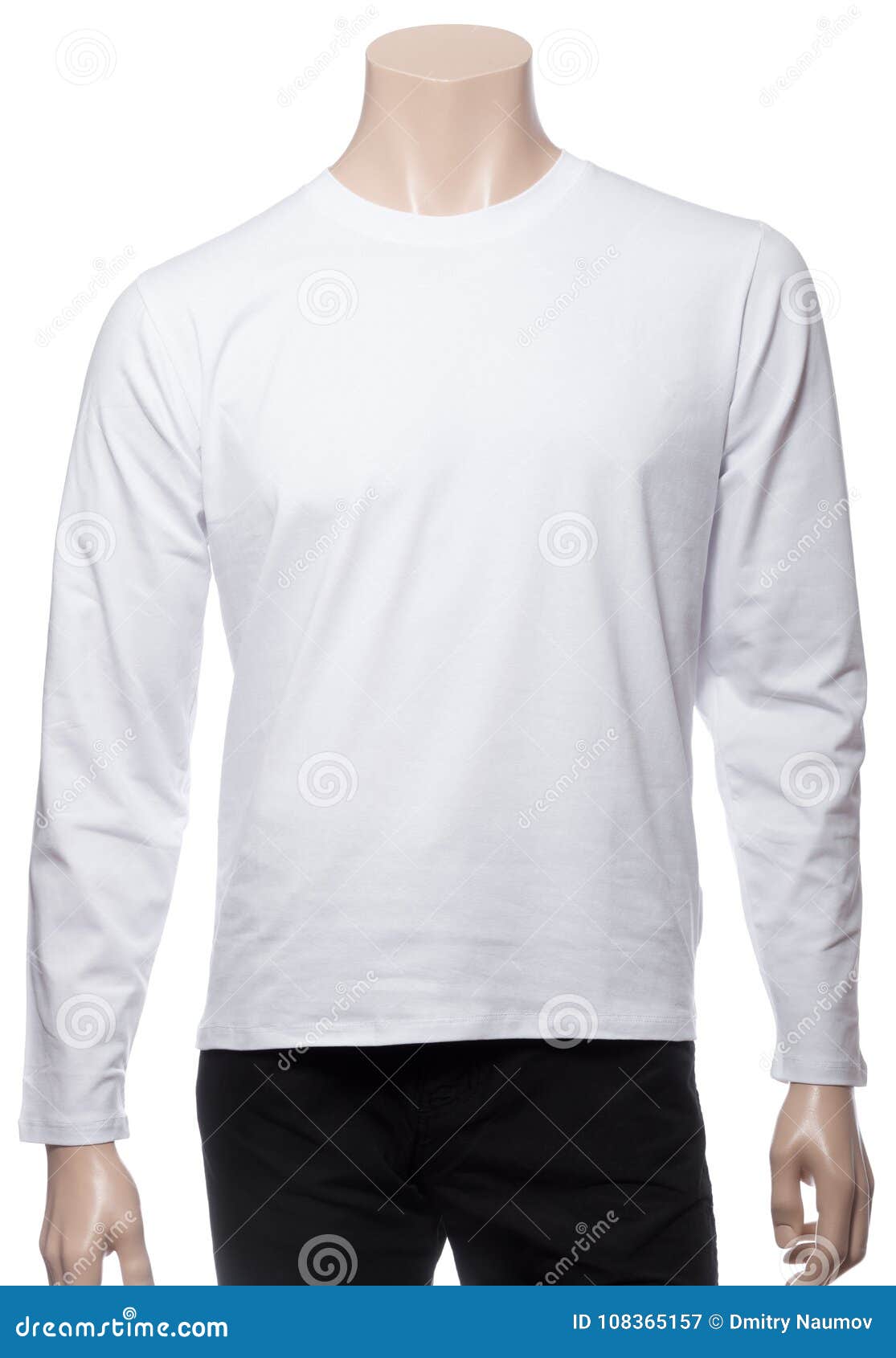 White Longsleeve Cotton Tshirt on a Mannequin Isolated Stock Image ...