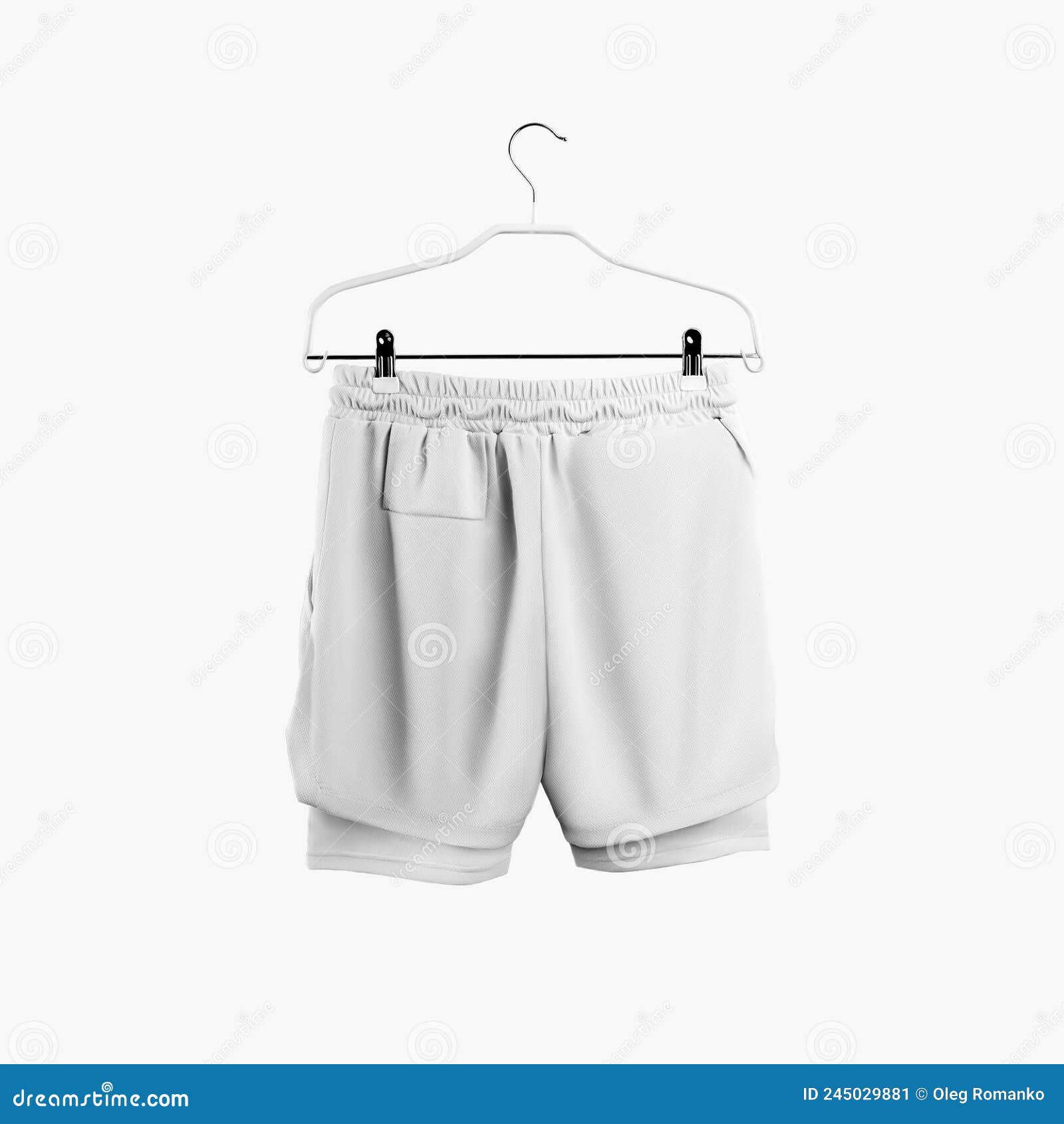 Mockup White Loose Shorts Underpants Compression Stock