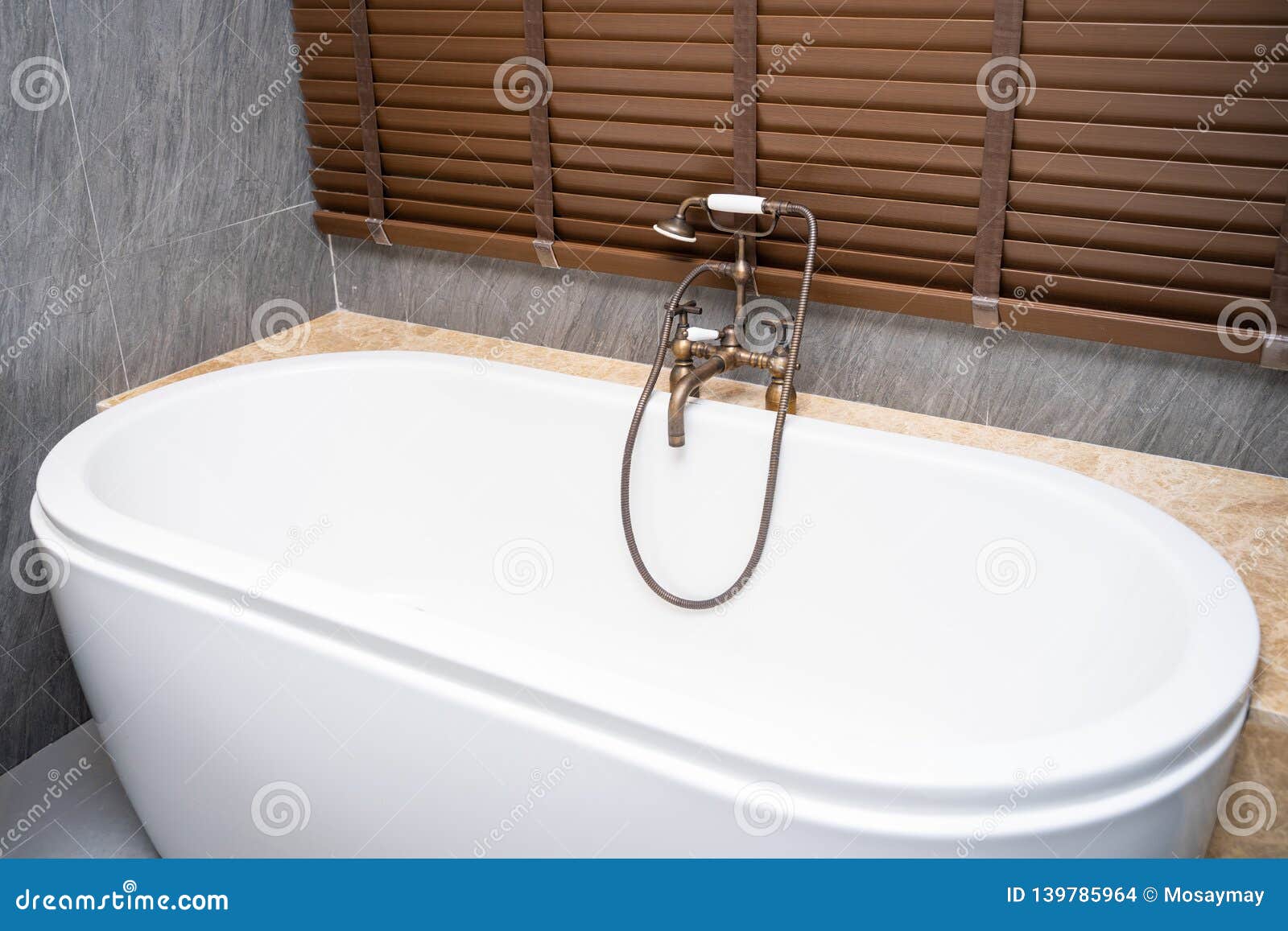 White Luxury Bathtub in Hotel Room Stock Photo Image of baths
