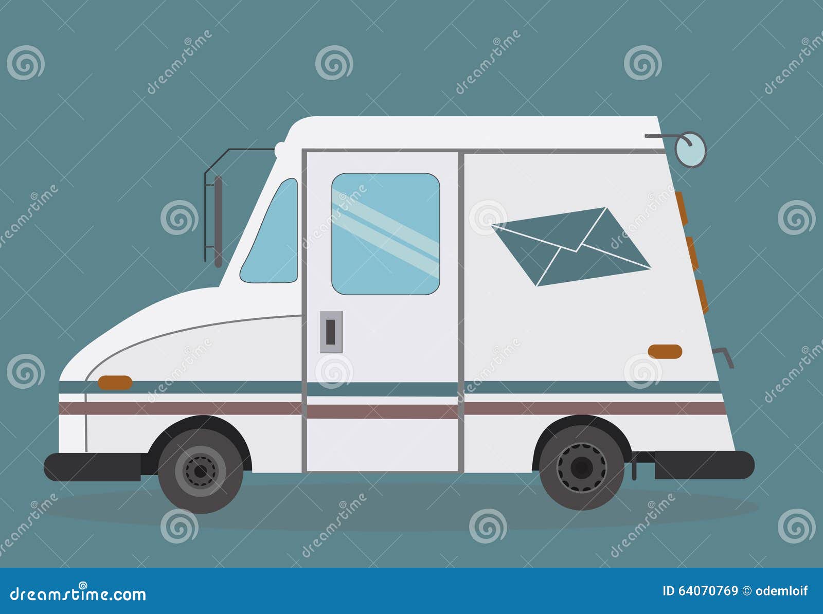 White Mail Truck Stock Illustration - Image: 64070769