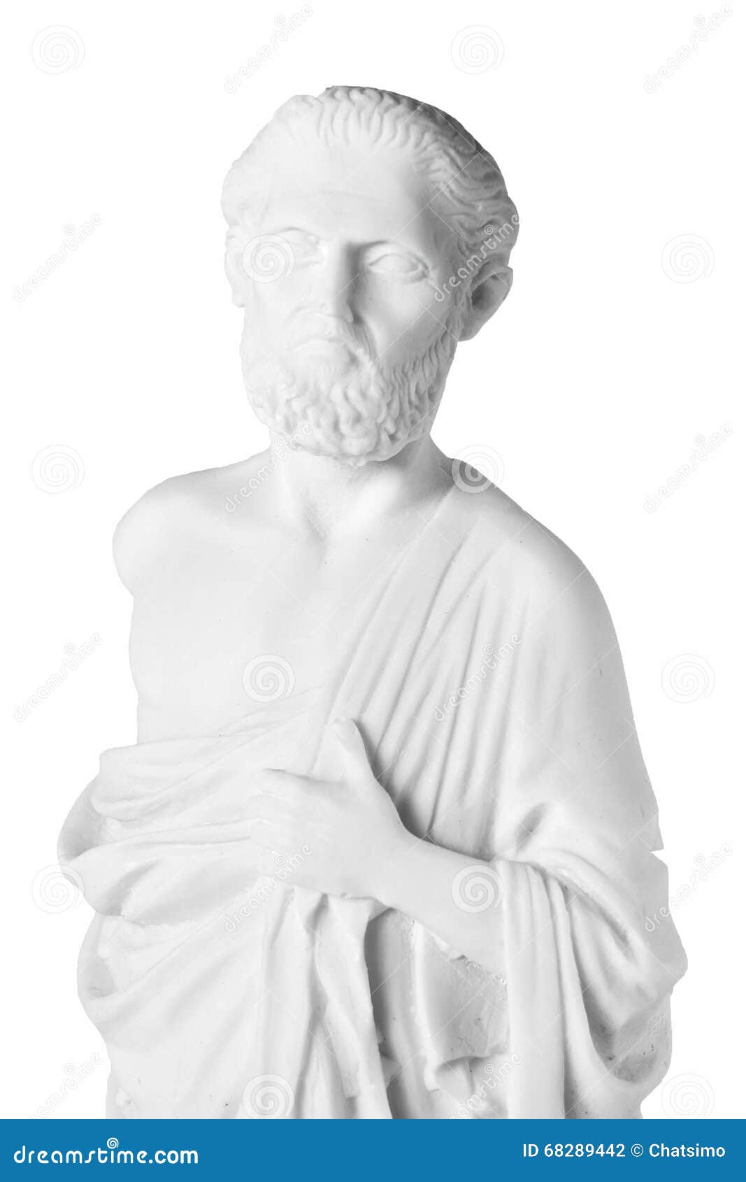 White Marble Bust of the Greek Physician Hippocrates Stock Photo