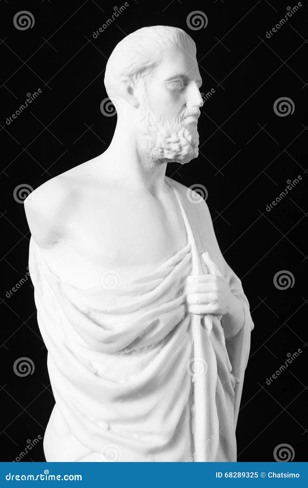 White Marble Bust of the Greek Physician Hippocrates Stock Image